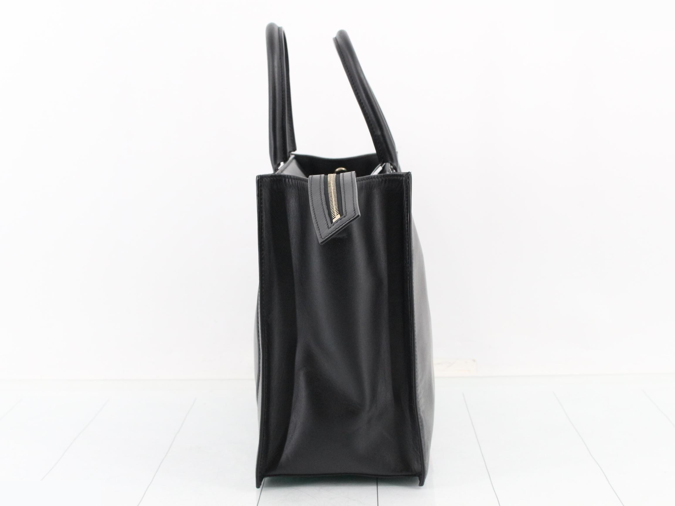 T Logo Walk Calfskin Shopping Bag — view 3