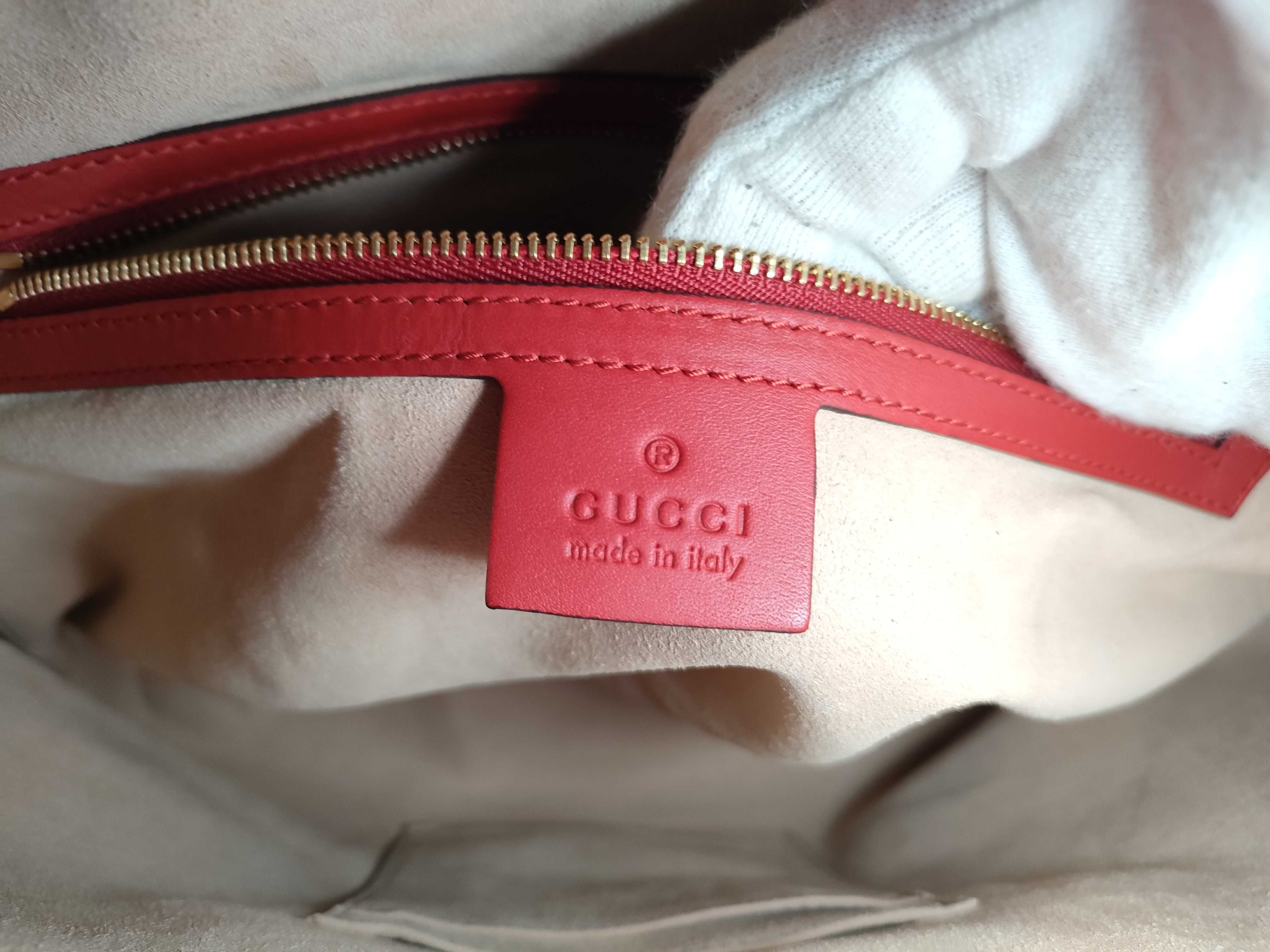 GG Supreme ID-GG Supreme 2-Way Canvas Handbag Navy x Red 429147 Shoulder Bag — view 12