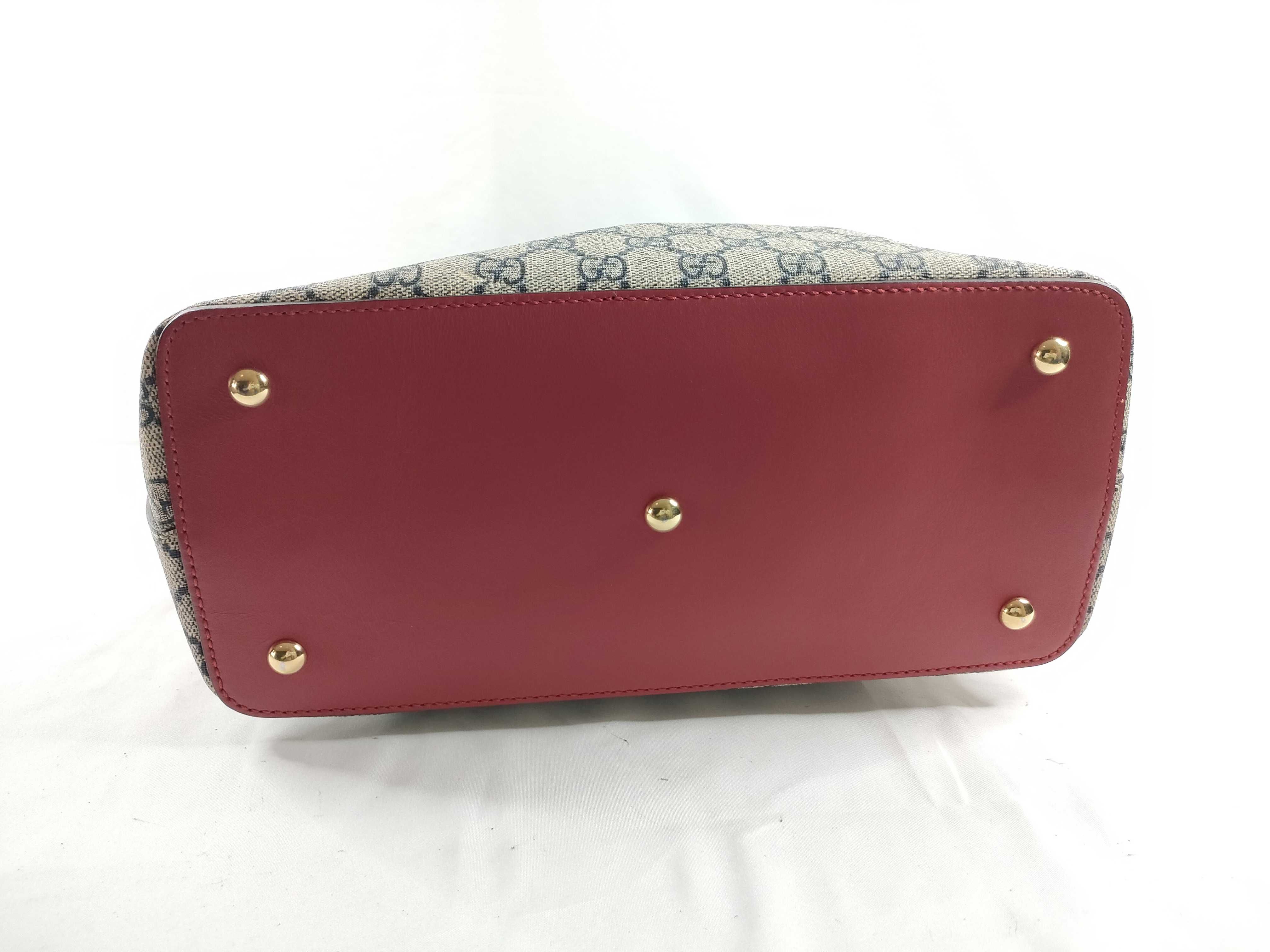 GG Supreme ID-GG Supreme 2-Way Canvas Handbag Navy x Red 429147 Shoulder Bag — view 4