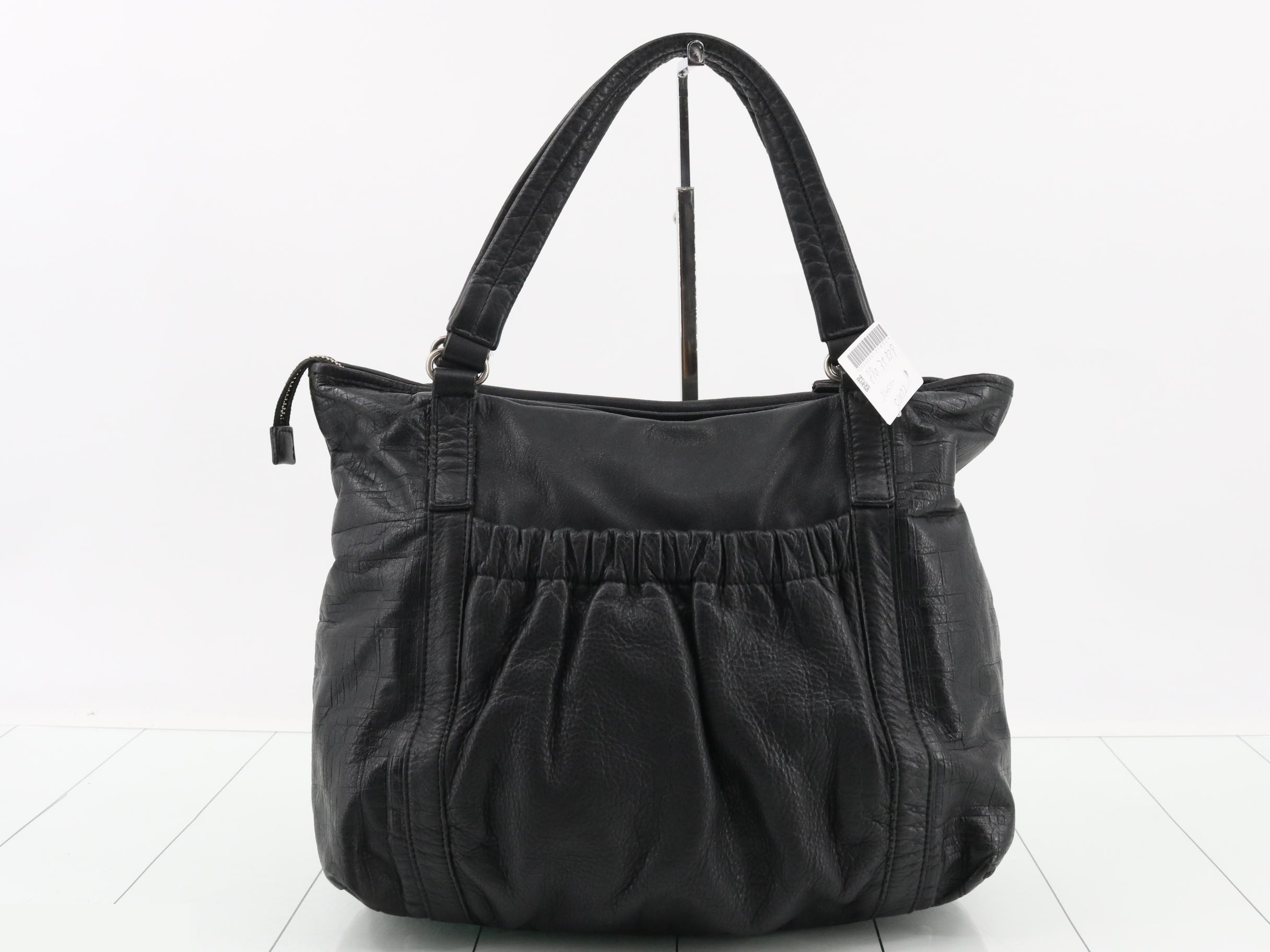 Leather gathered handbag with wrinkled finish — view 2