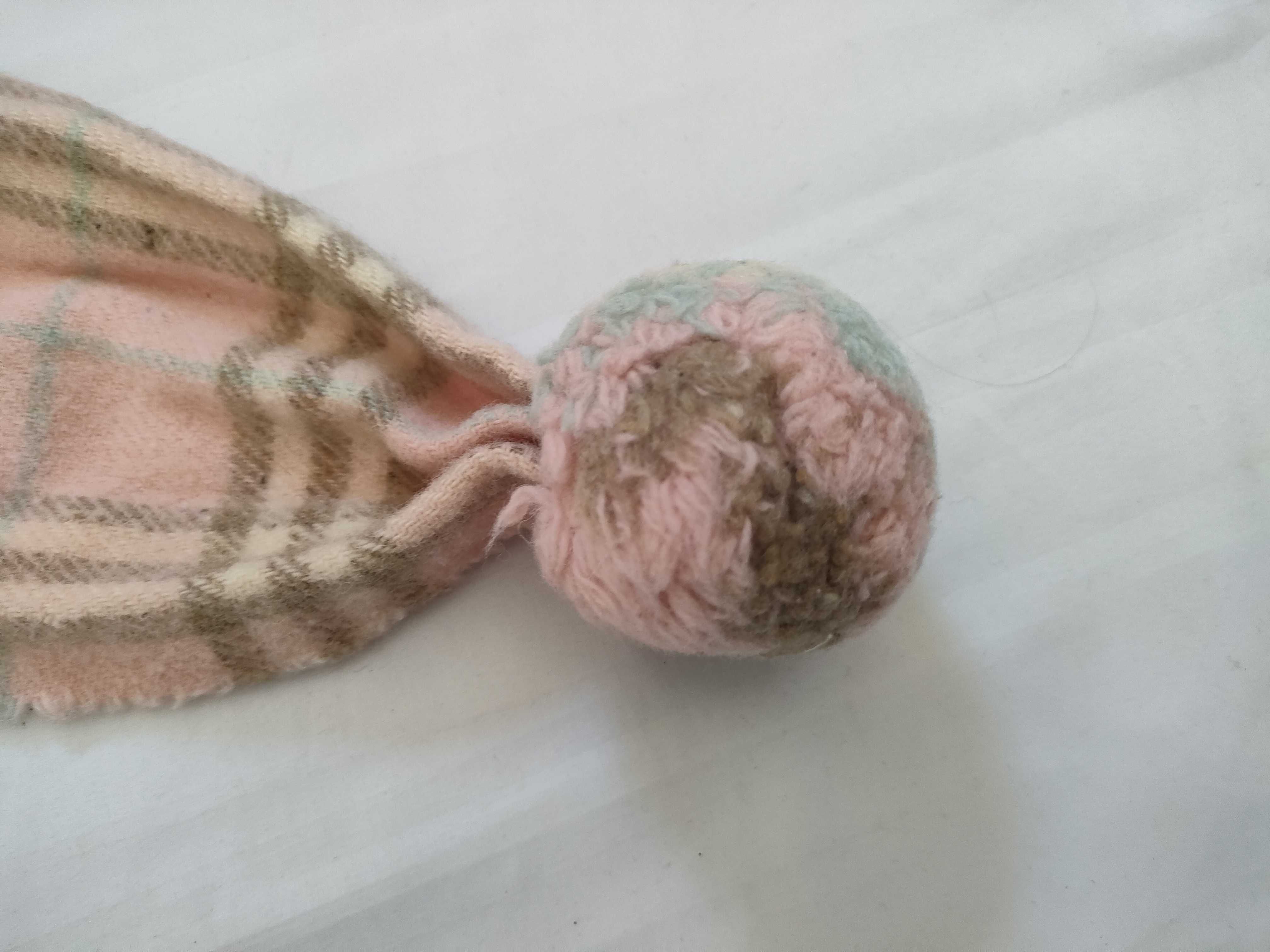 scarf with pom-poms, Nova Check pattern, pink, and other accessories. — view 3