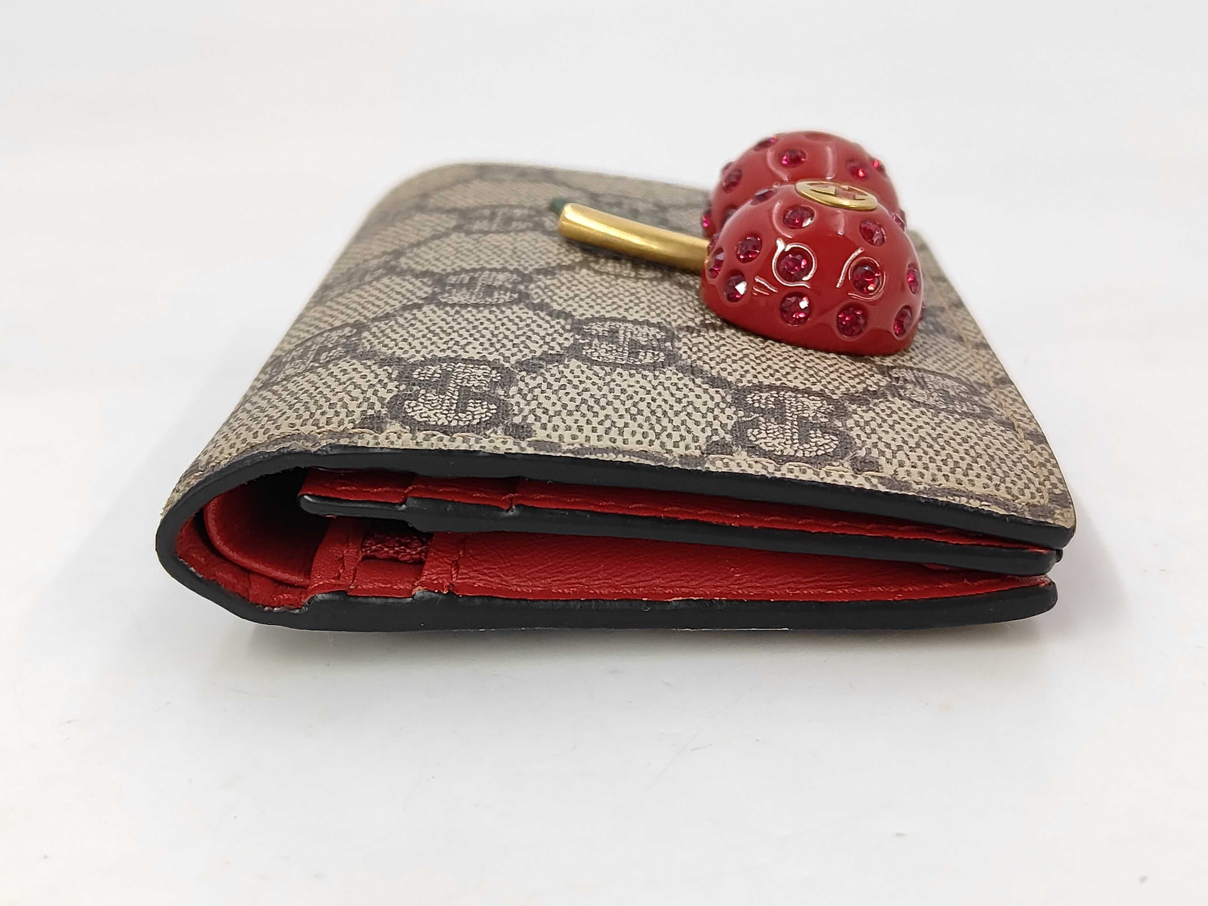 GG Supreme Cherry Compact Wallet, Model Number 476050 (Bag) — view 5
