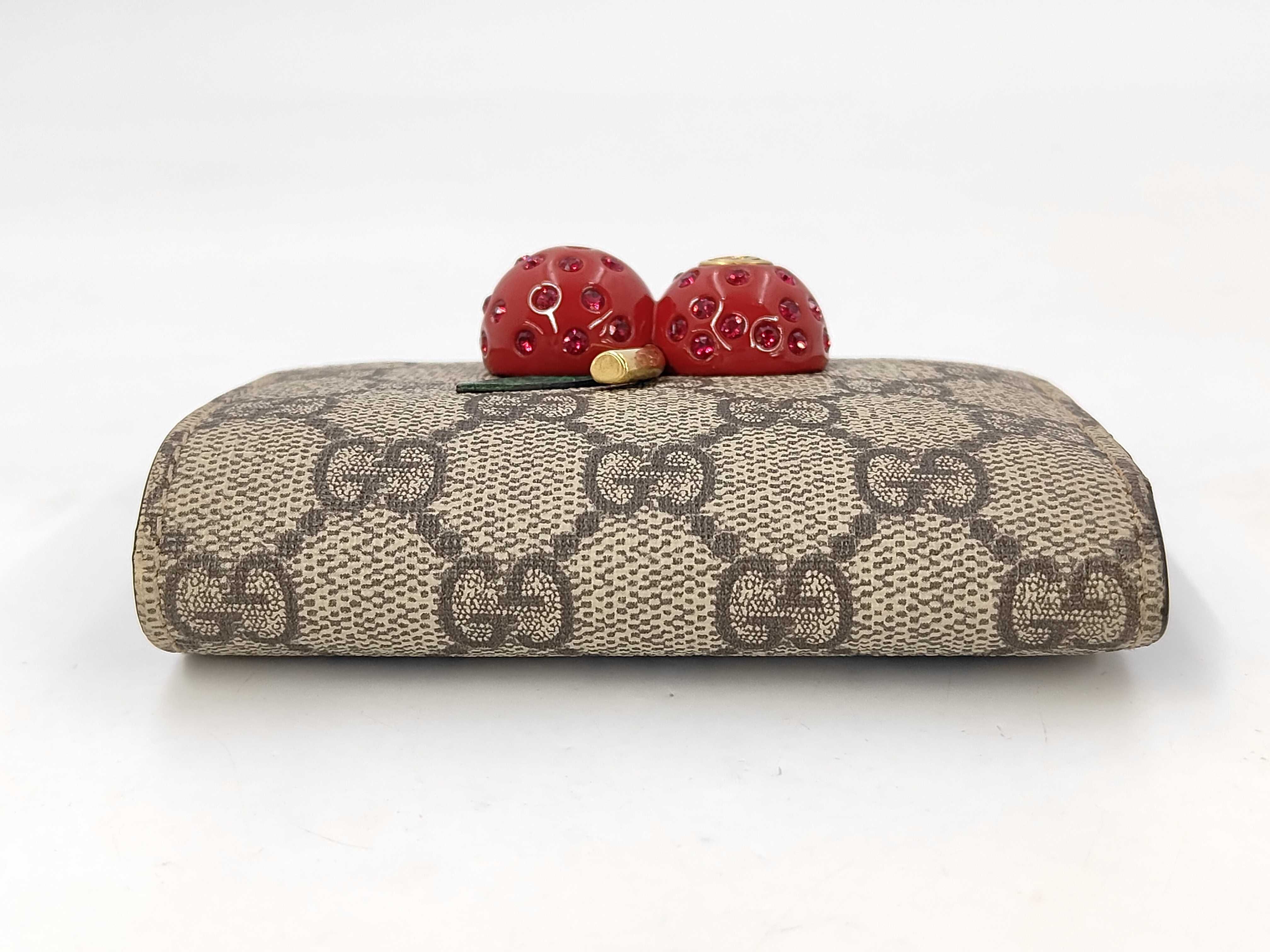GG Supreme Cherry Compact Wallet, Model Number 476050 (Bag) — view 6