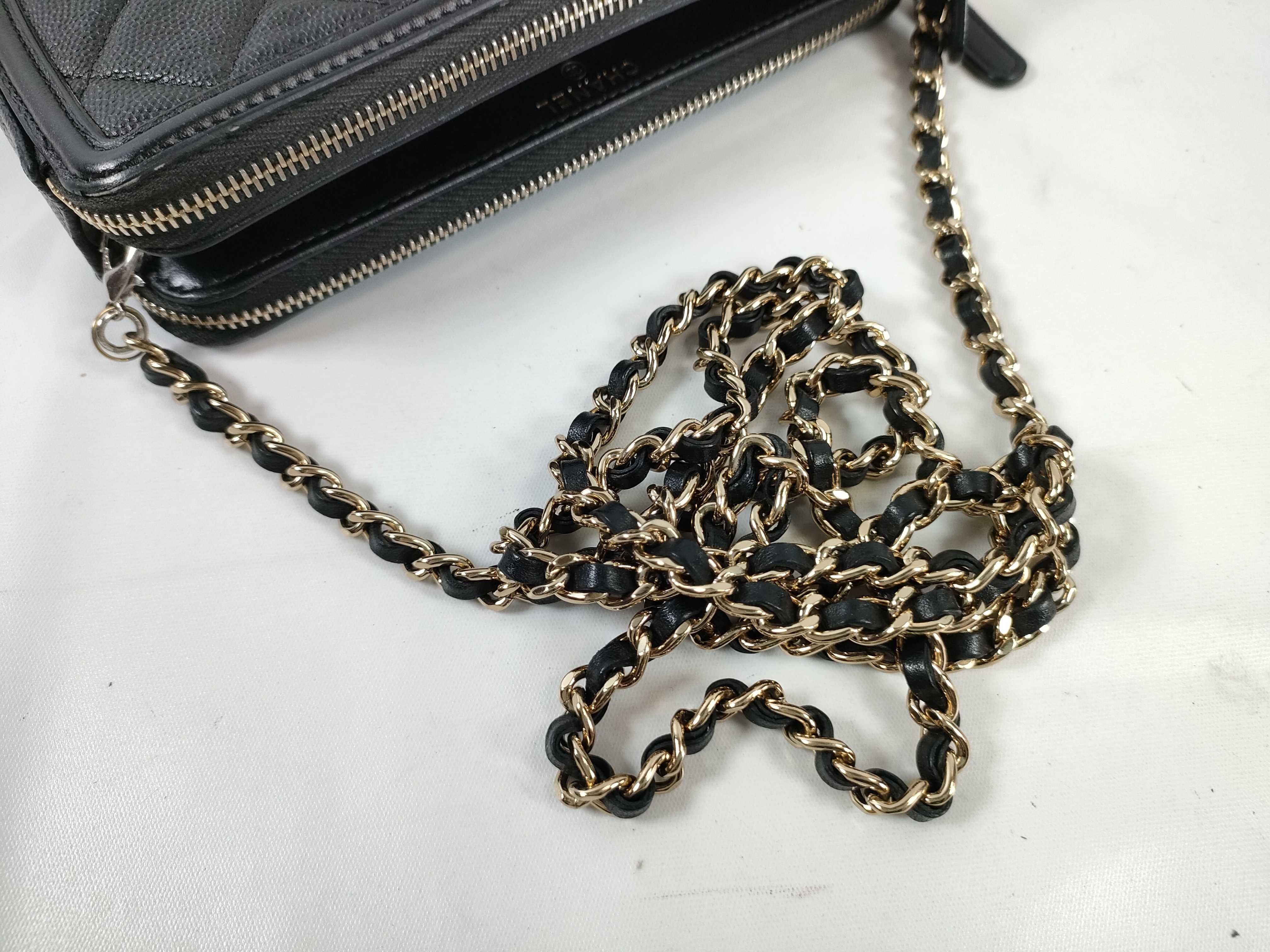 Caviar Skin CC Filigree Chain Wallet Shoulder Bag — view 3