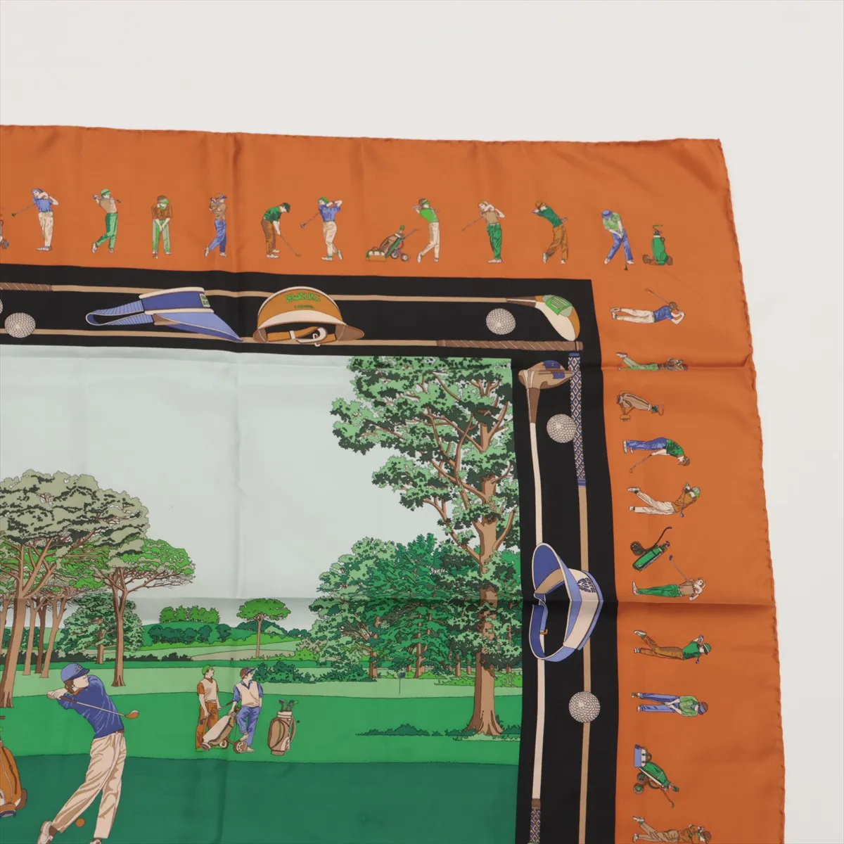 scarf, silk, bronze, abrasion, snags, fraying. — view 3