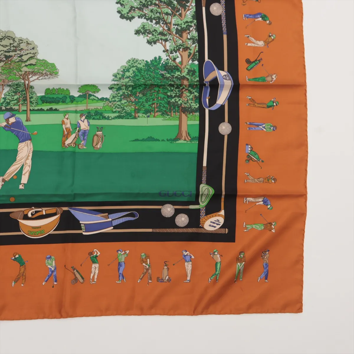 scarf, silk, bronze, abrasion, snags, fraying. — view 4