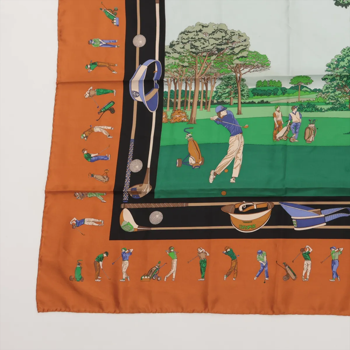 scarf, silk, bronze, abrasion, snags, fraying. — view 5