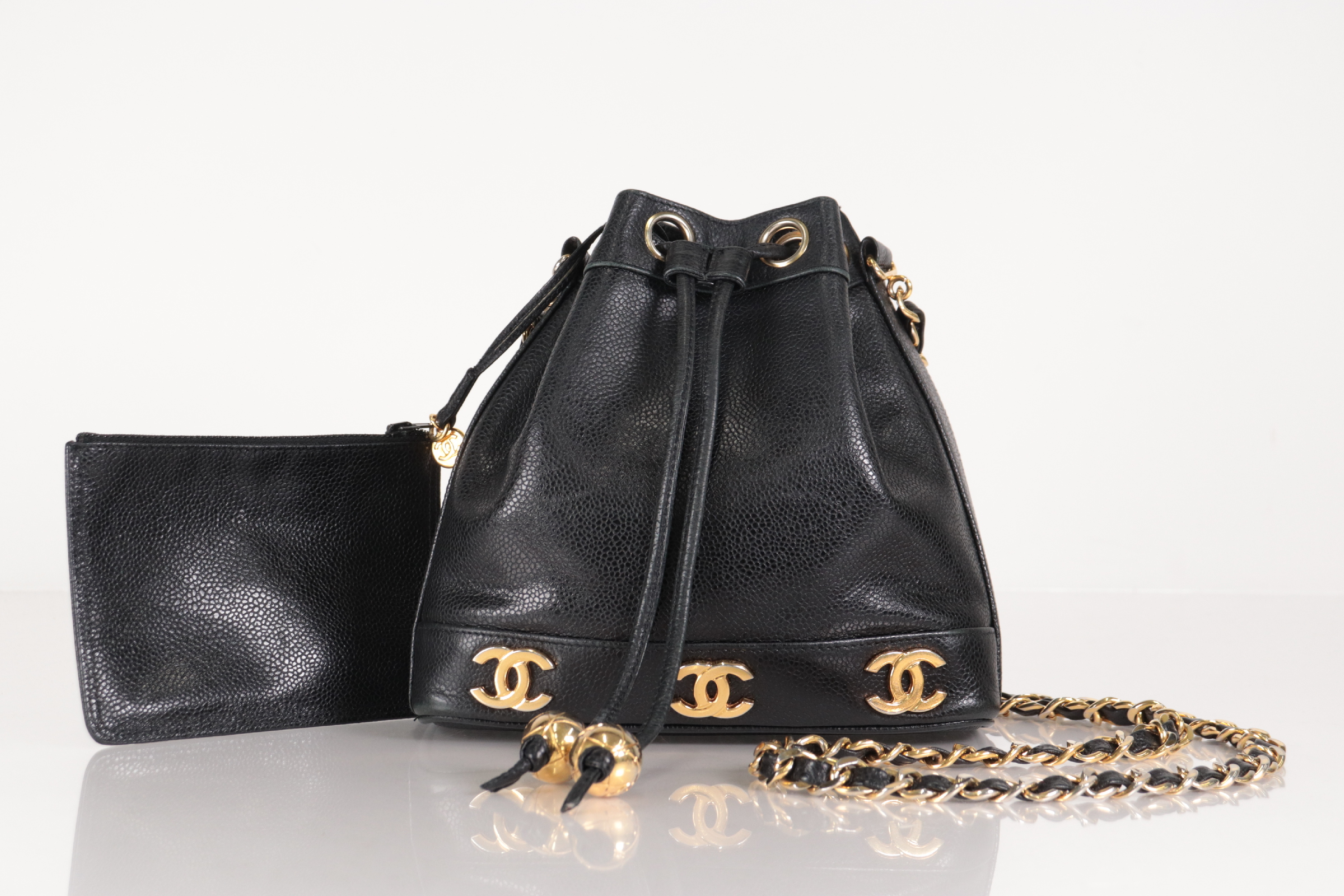 Triple Coco Caviar Mini Chain Shoulder Bag (Series 4)
