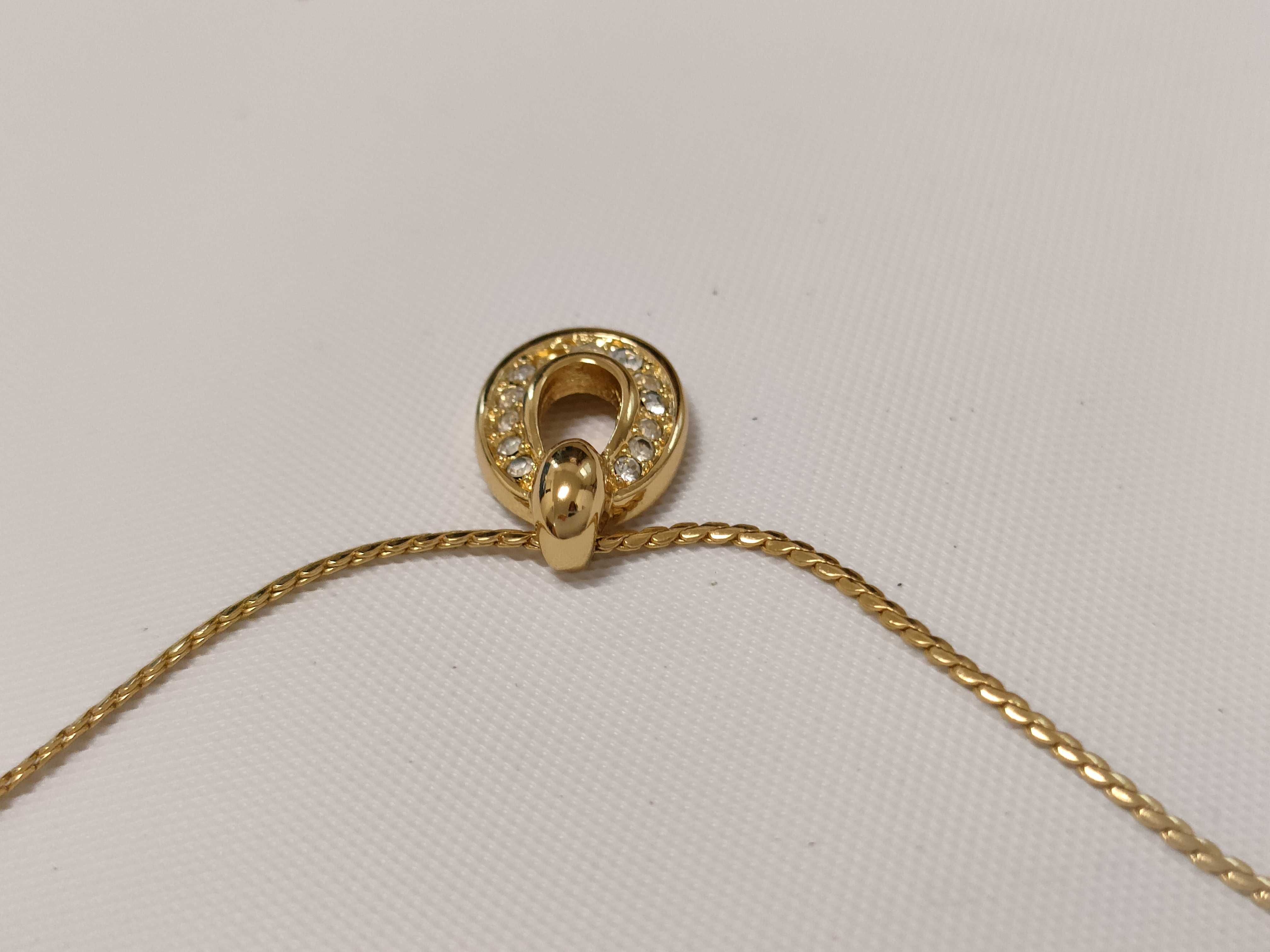 Christian necklace, rhinestone gold necklace — view 8