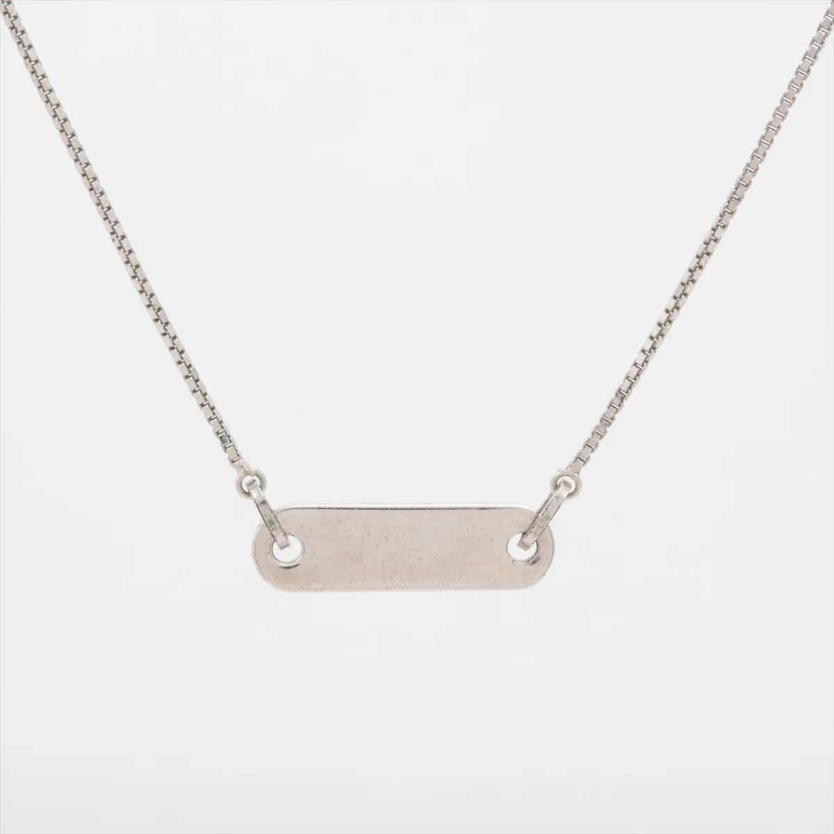 logo necklace, metal, silver. Shows signs of wear, — view 2