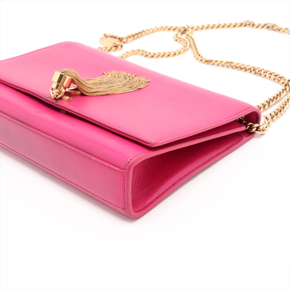 Classic Kate Leather Chain Shoulder Bag, Pink — view 3