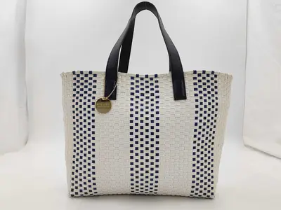 Blue Label Basket Bag Tote Bag with Charm