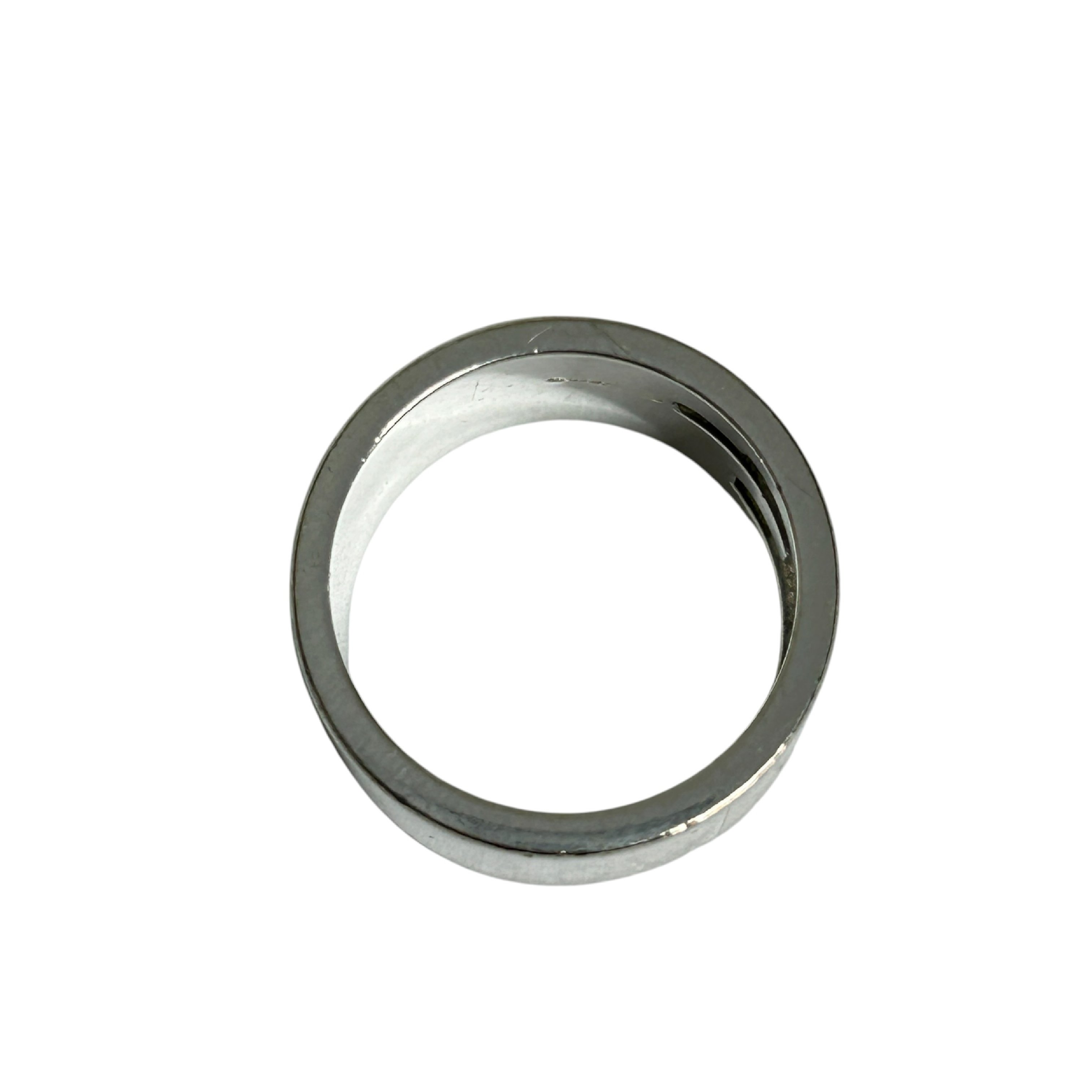 ring, G logo cutout, branded G, sterling silver 925, wide, size 12.5 (marked 14), 10.4g. — view 4