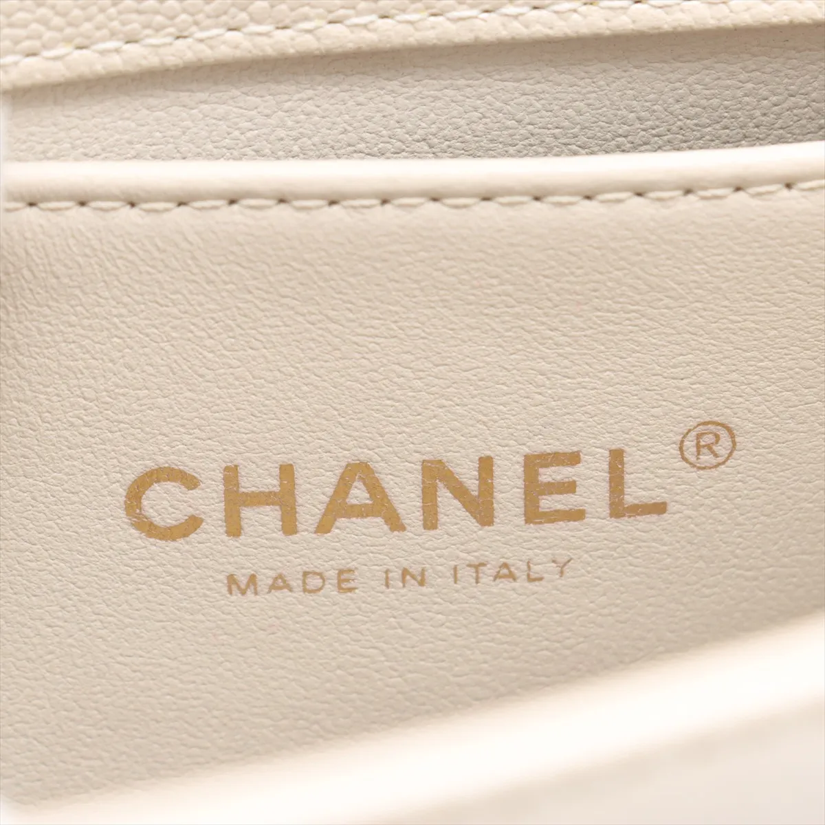 Boy Chanel Caviar Skin Chain Shoulder Bag White Gold Hardware K754AE5K Random Plate — view 9