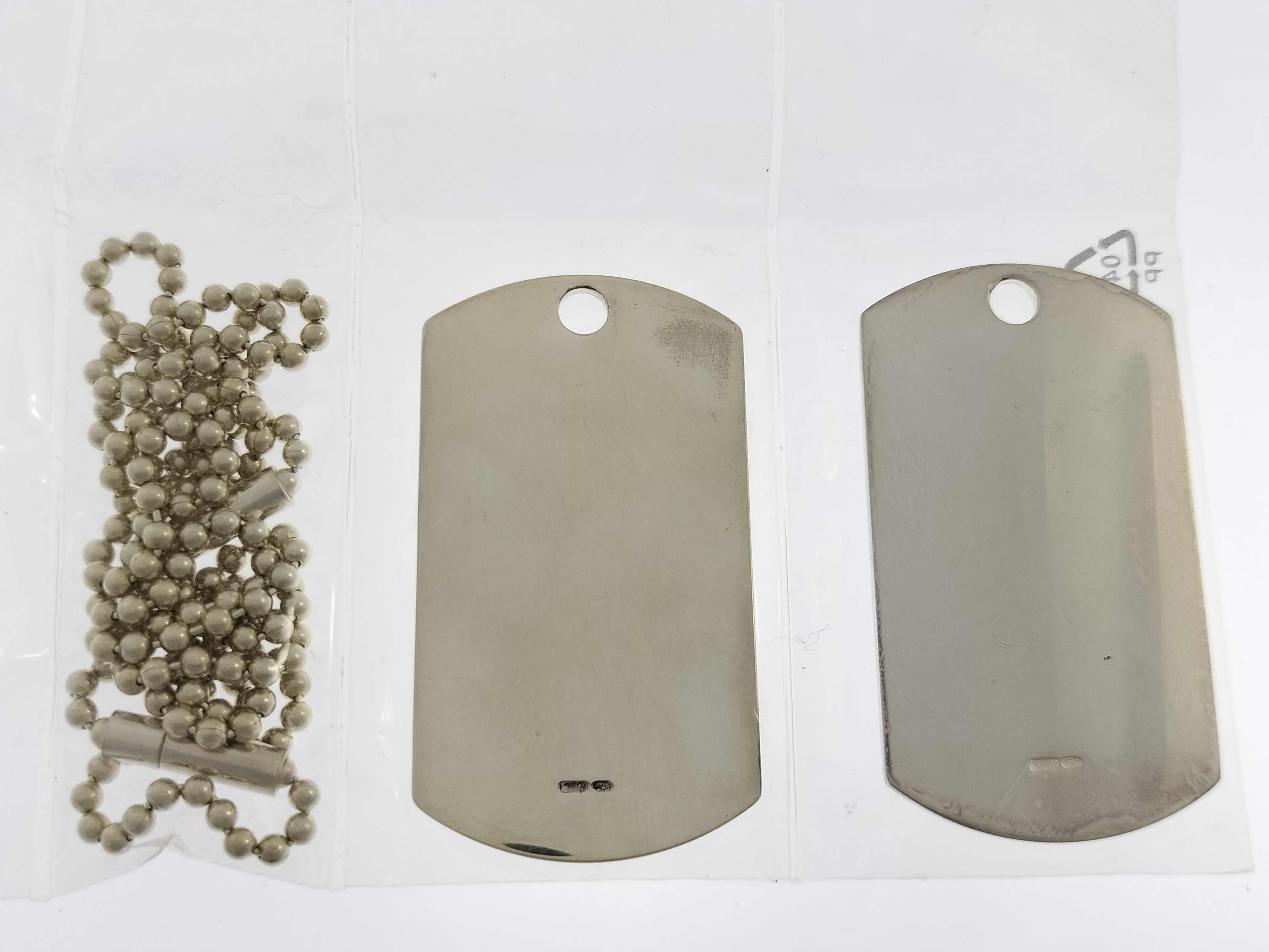 Dog Tag Plate Necklace, SV925, 53g (VO7868) — view 2