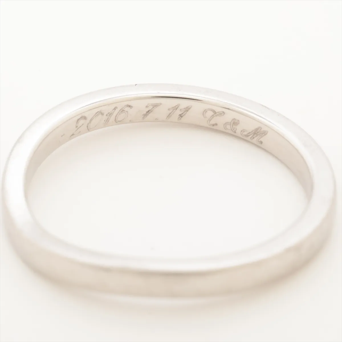 Ballerina Curve Wedding Ring, Pt950, 3.2g, Size 49, Initials CIV253, Scratches — view 3