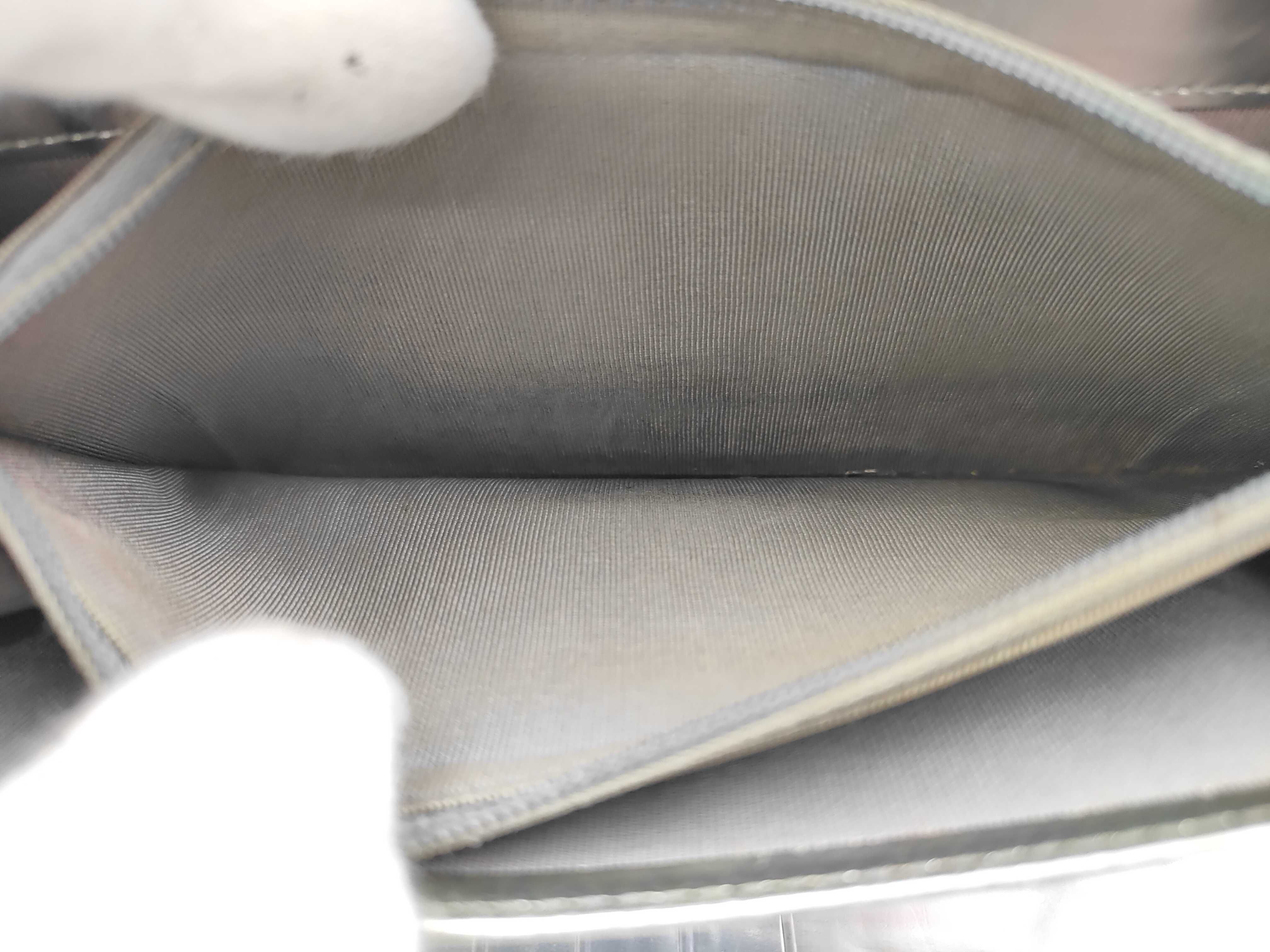 Micro Chocolate Bar Long Wallet, Round Leather, Silver Hardware, Metallic Silver, 11845240 — view 7