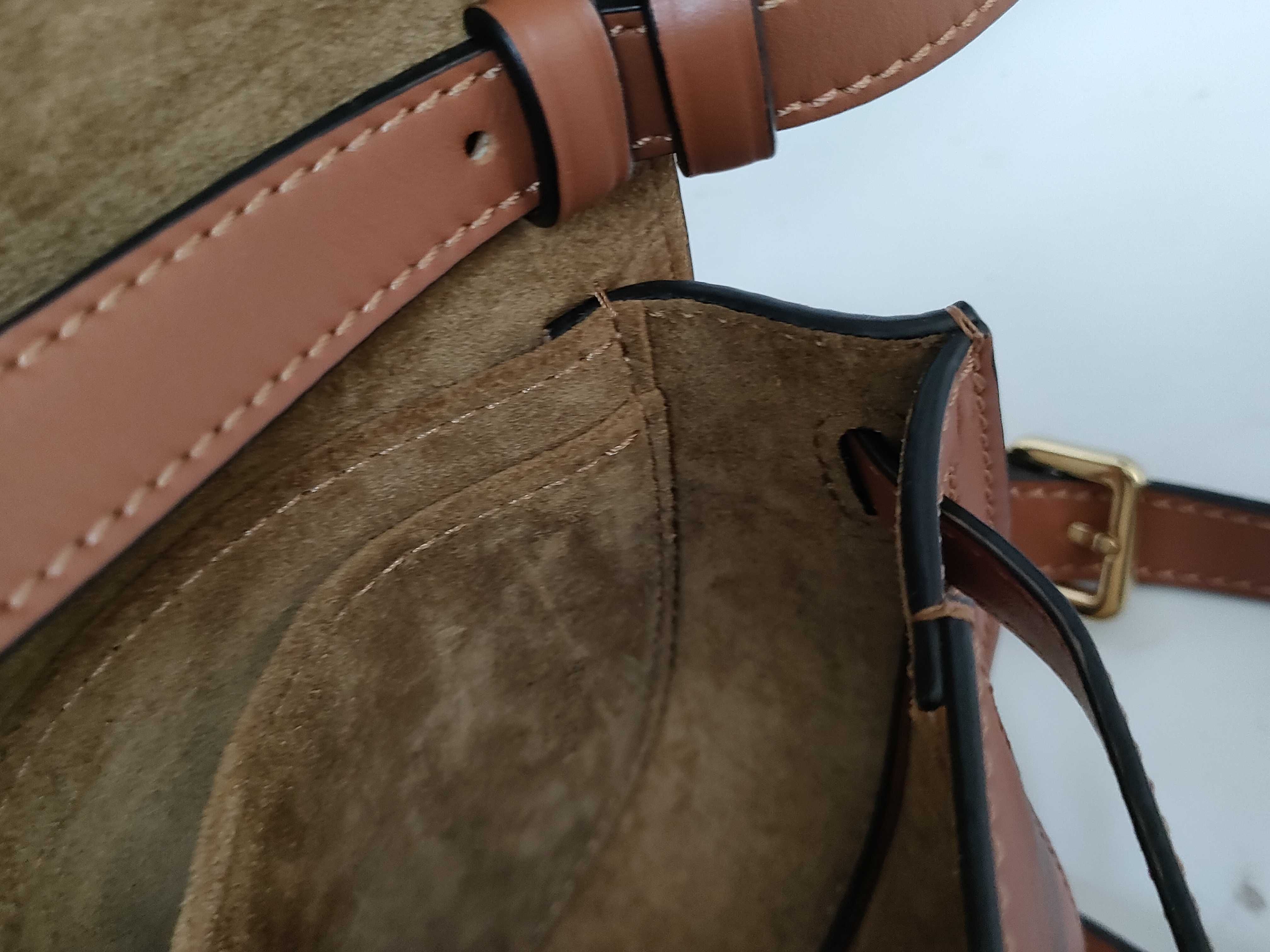 Gate Bag Small Canvas x Leather Shoulder Bag Beige x Brown Shoulder Bag — view 13