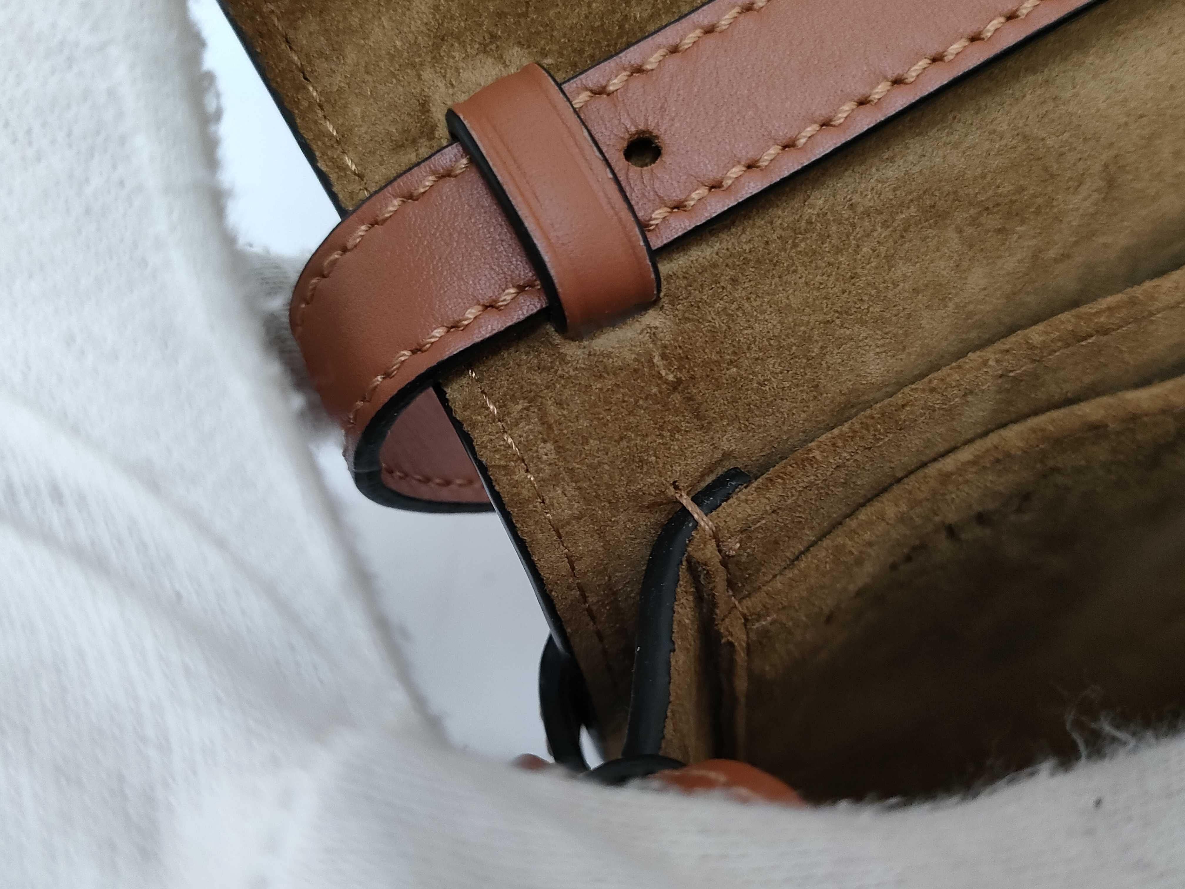 Gate Bag Small Canvas x Leather Shoulder Bag Beige x Brown Shoulder Bag — view 14