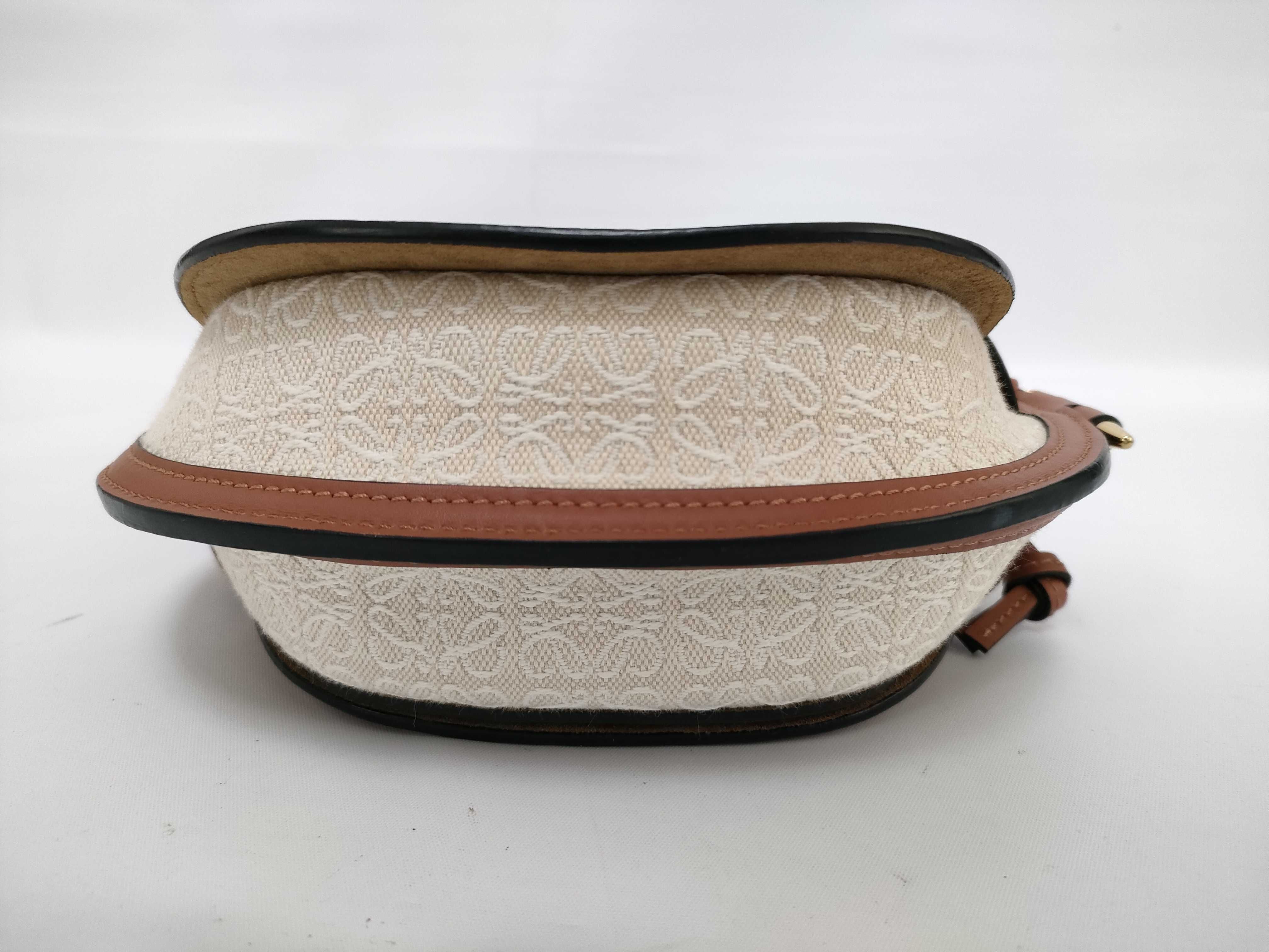 Gate Bag Small Canvas x Leather Shoulder Bag Beige x Brown Shoulder Bag — view 3