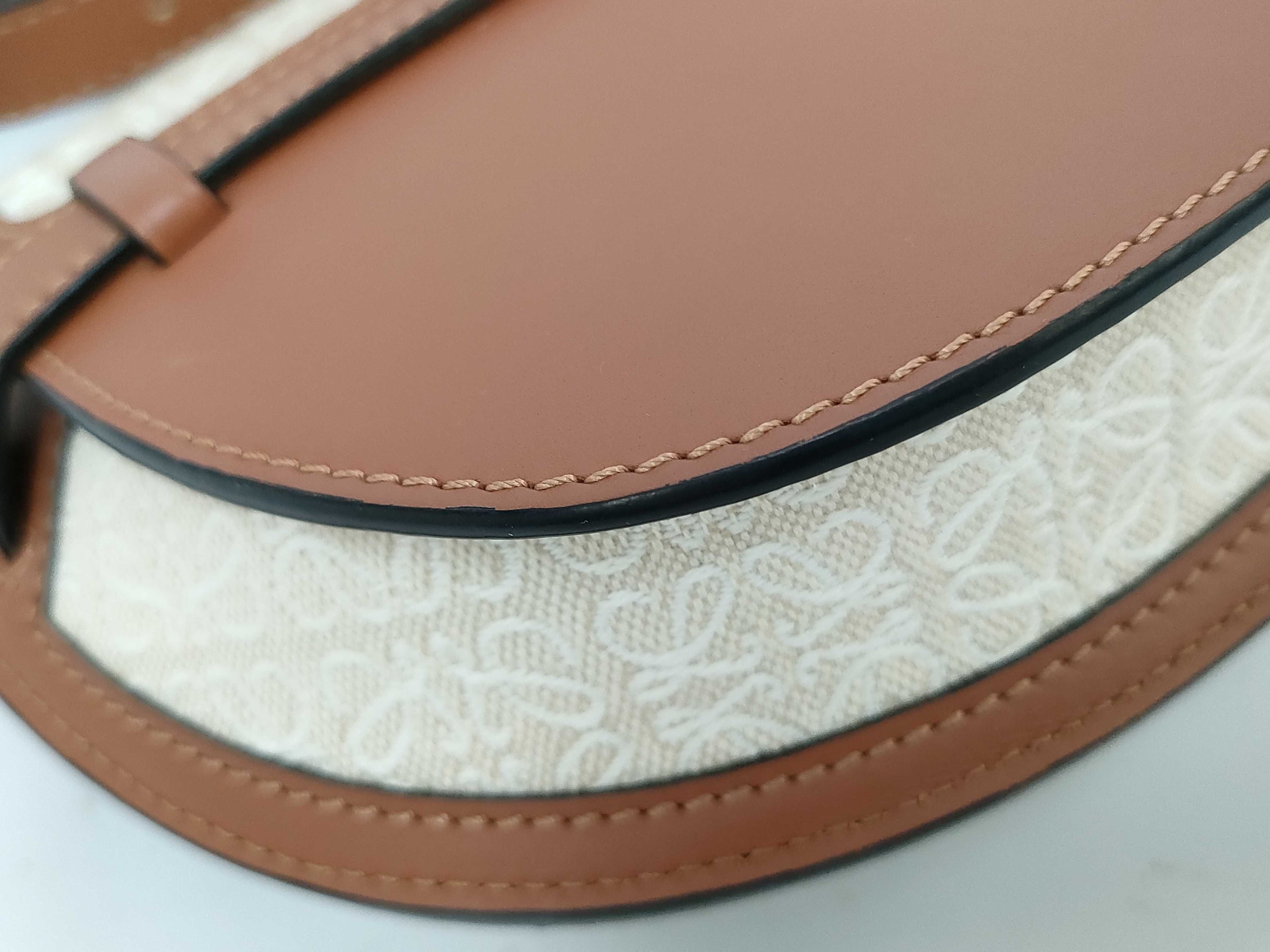 Gate Bag Small Canvas x Leather Shoulder Bag Beige x Brown Shoulder Bag — view 5