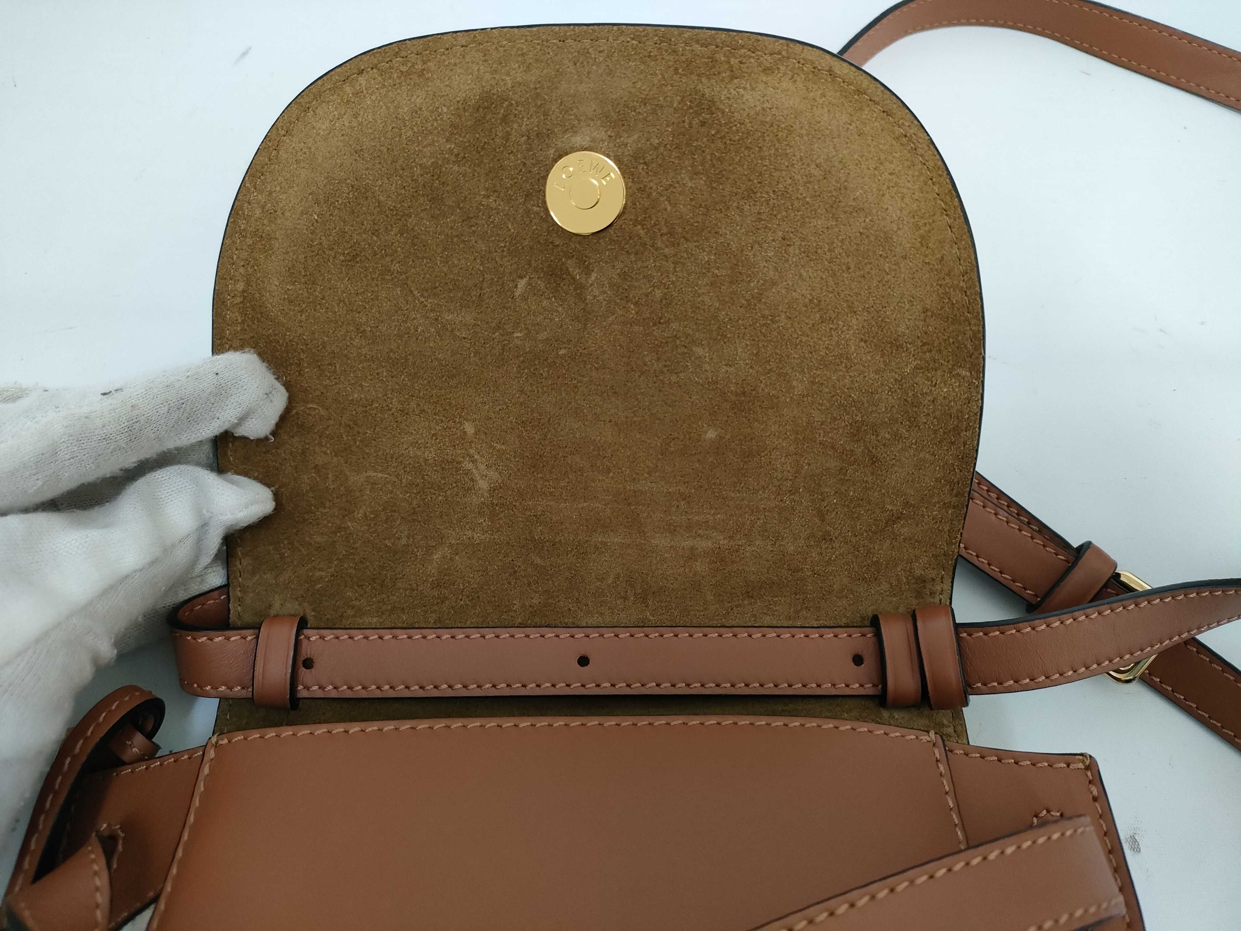 Gate Bag Small Canvas x Leather Shoulder Bag Beige x Brown Shoulder Bag — view 10