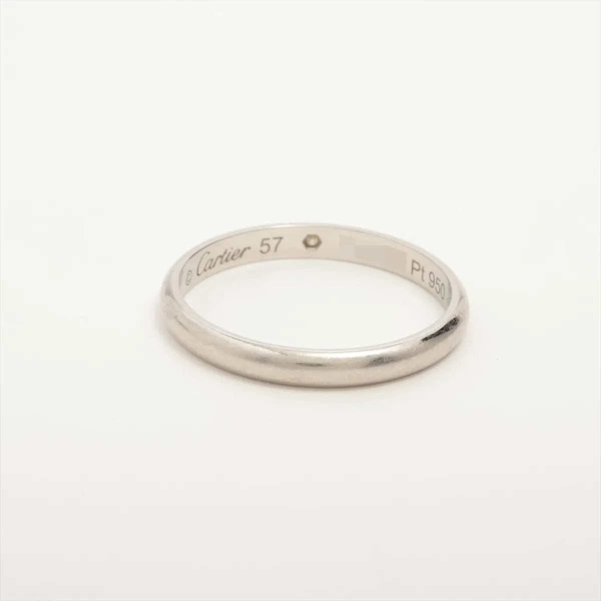Wedding 1P Diamond Ring Pt950 3.4g 57 UJI432 Metal thread — view 2