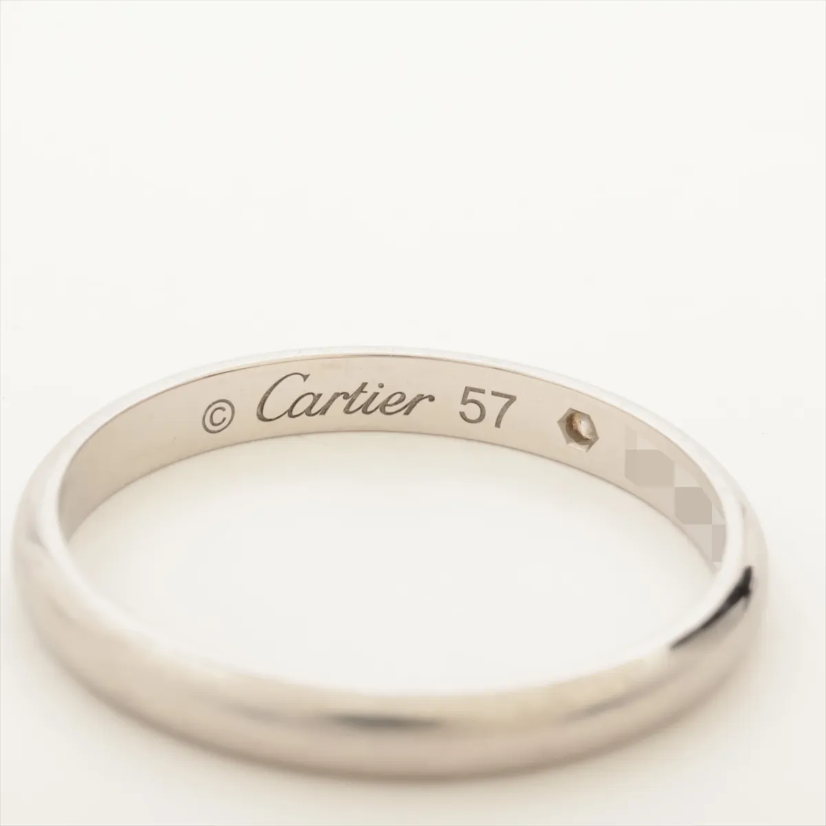 Wedding 1P Diamond Ring Pt950 3.4g 57 UJI432 Metal thread — view 3
