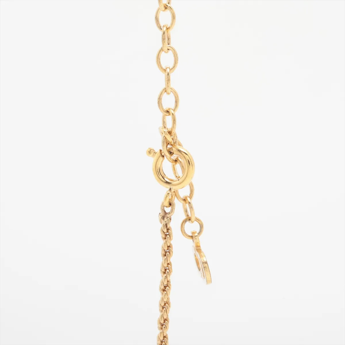 CD logo necklace, gold plated with rhinestones. Shows — view 3