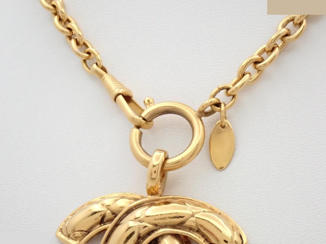 Coco Mark logo gold necklace, with markings, neck circumference approximately 84cm. — view 2