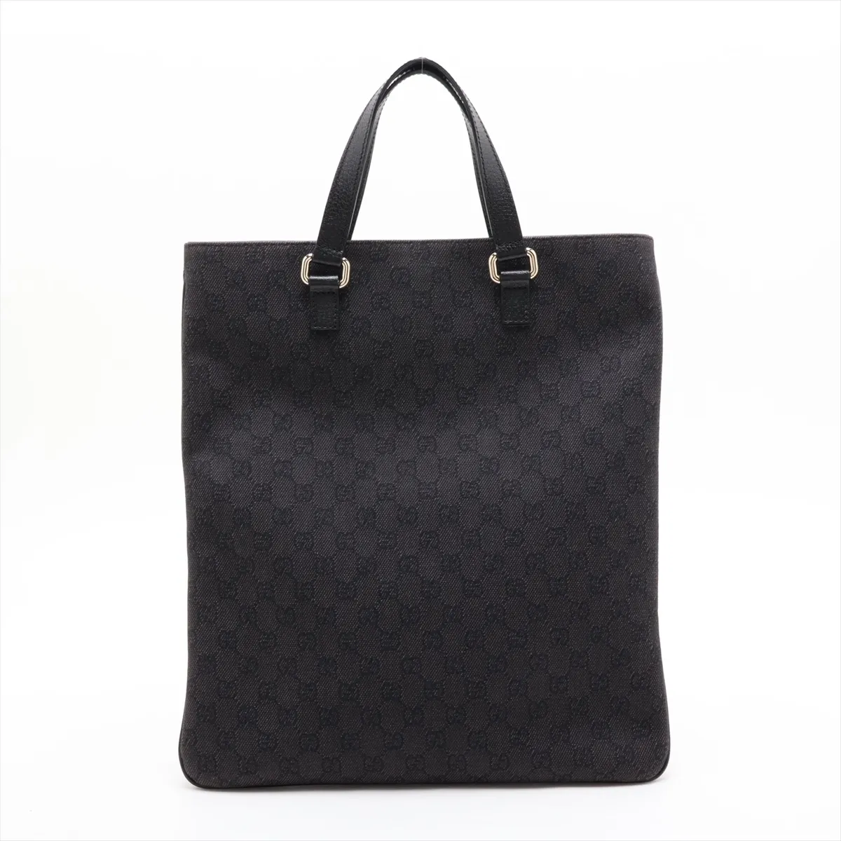 GG Canvas x Leather Tote Bag Black 272347 Outlet — view 2