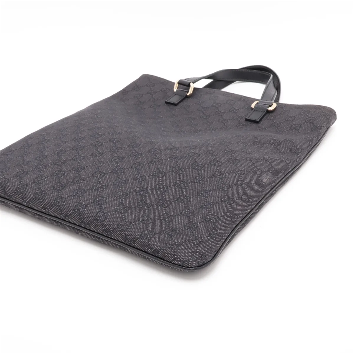 GG Canvas x Leather Tote Bag Black 272347 Outlet — view 3