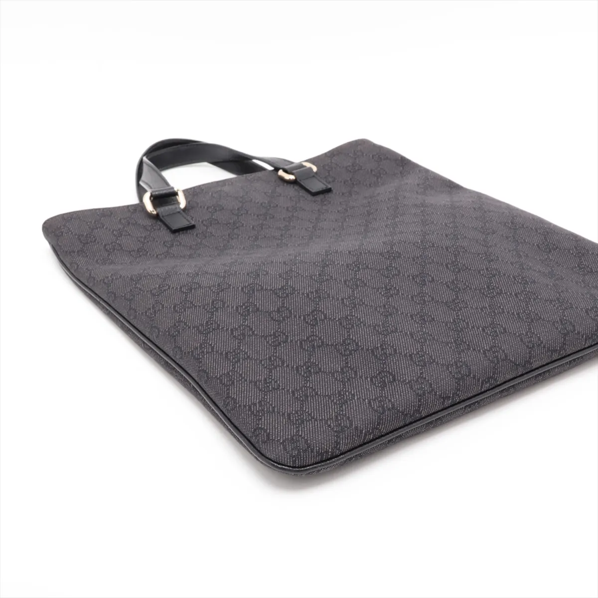 GG Canvas x Leather Tote Bag Black 272347 Outlet — view 4