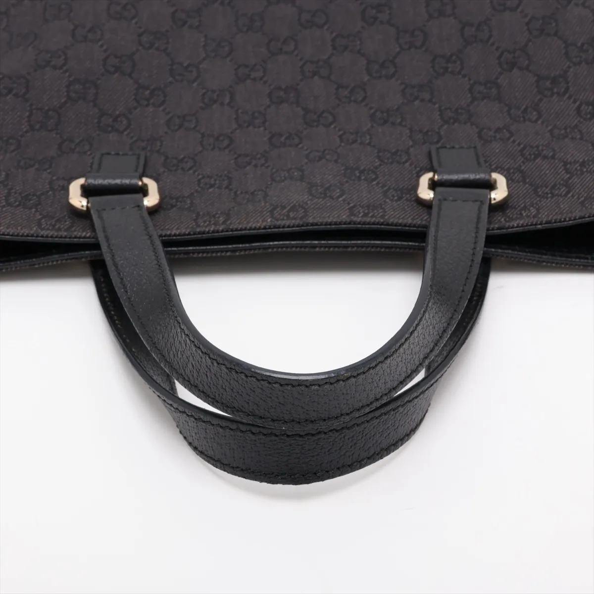 GG Canvas x Leather Tote Bag Black 272347 Outlet — view 5