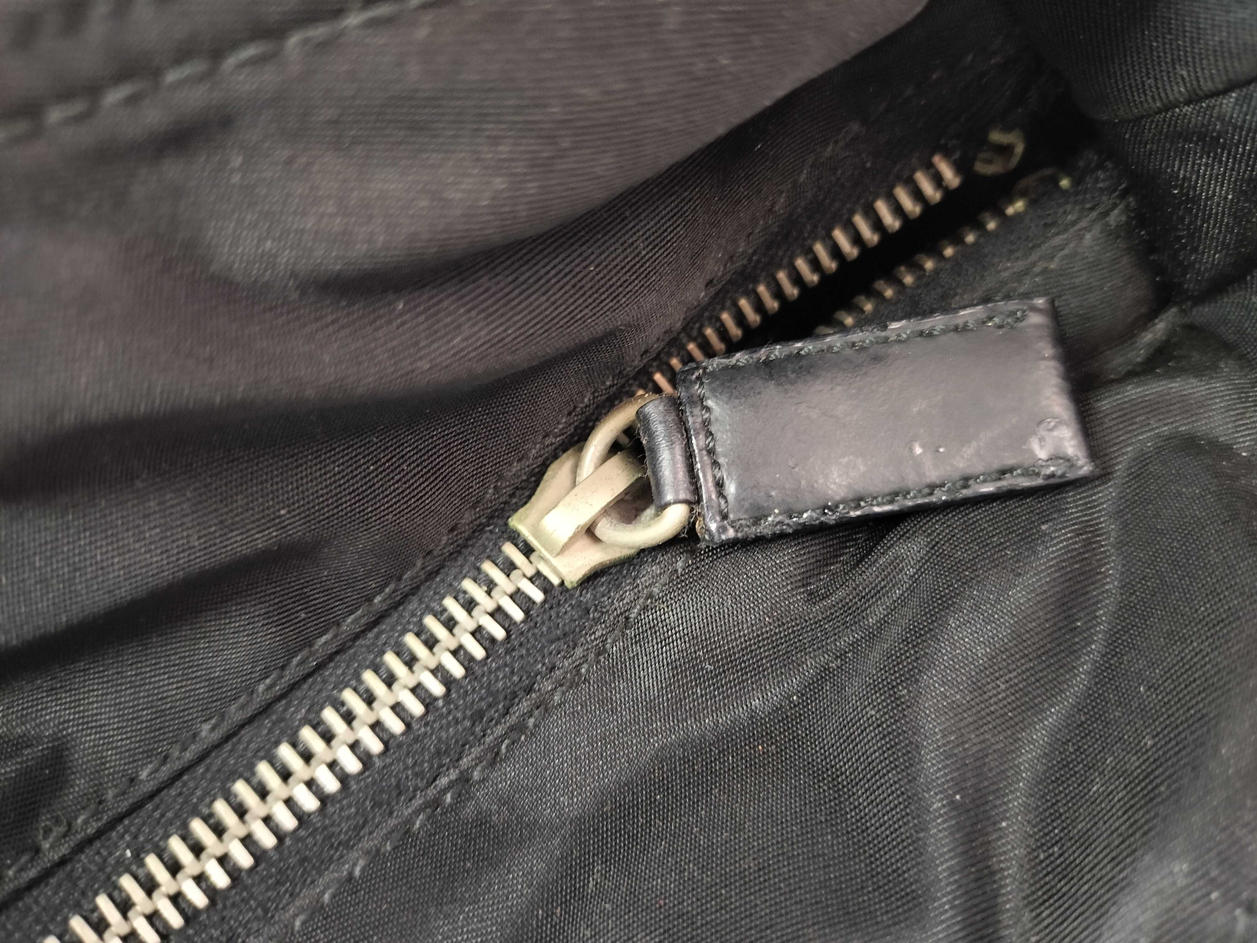 Nylon Prada Triangle Logo Nylon Leather Handbag Tote Bag — view 13
