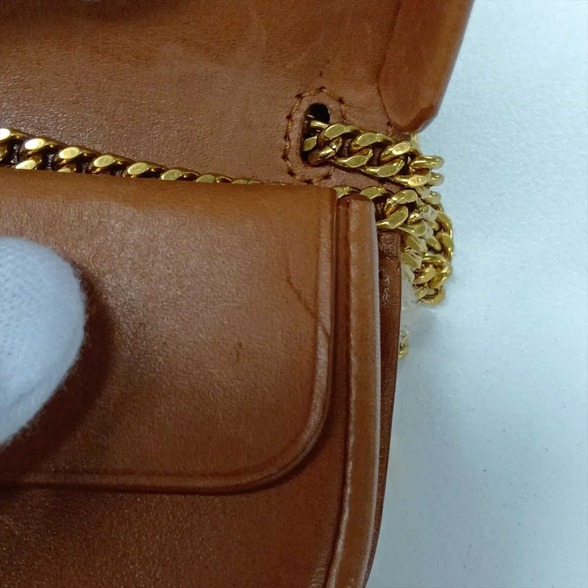 Shearling x Leather Chain Shoulder Bag, Brown, 657818 — view 13