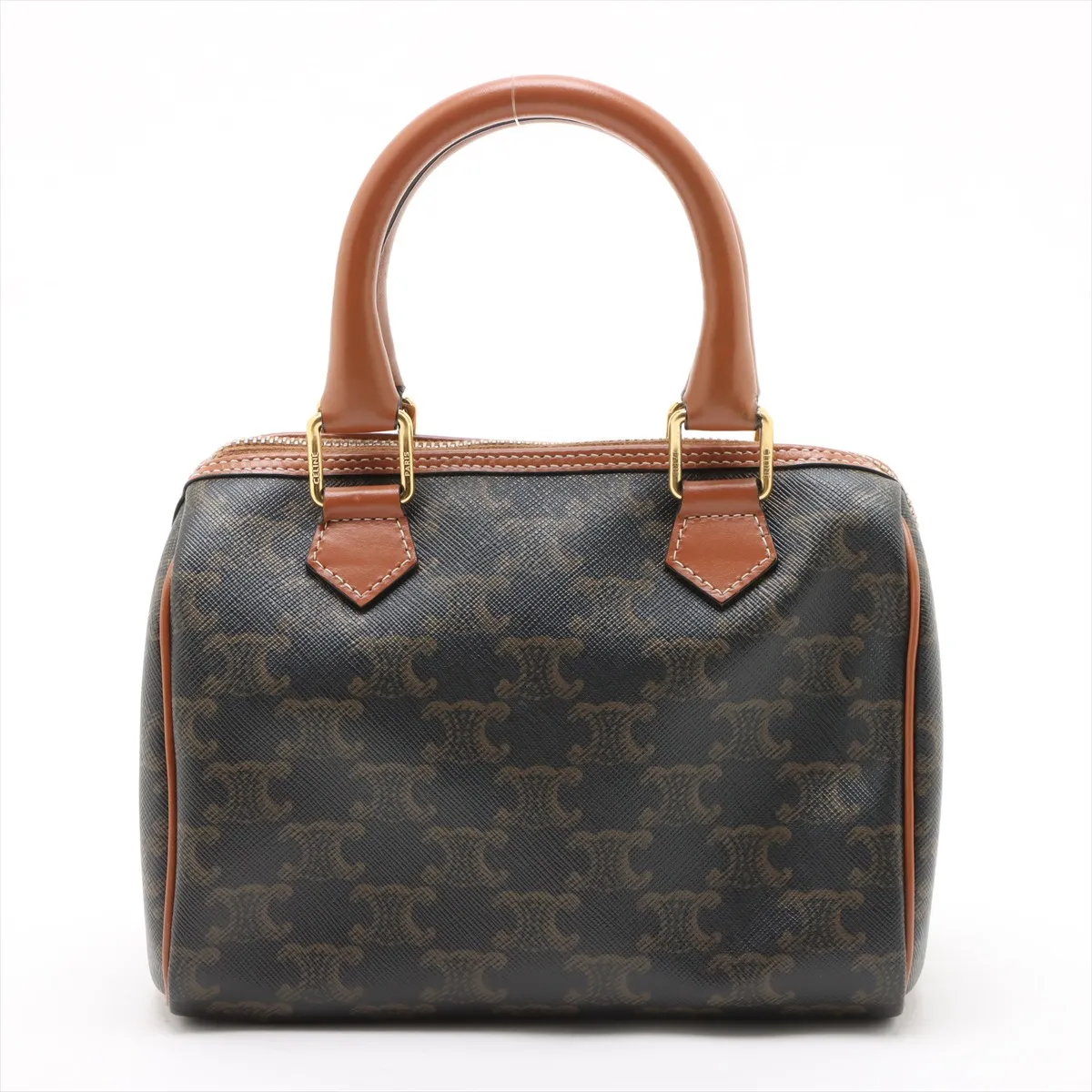 Cuir Triomphe Small Boston PVC x Leather 2WAY Handbag Brown — view 2