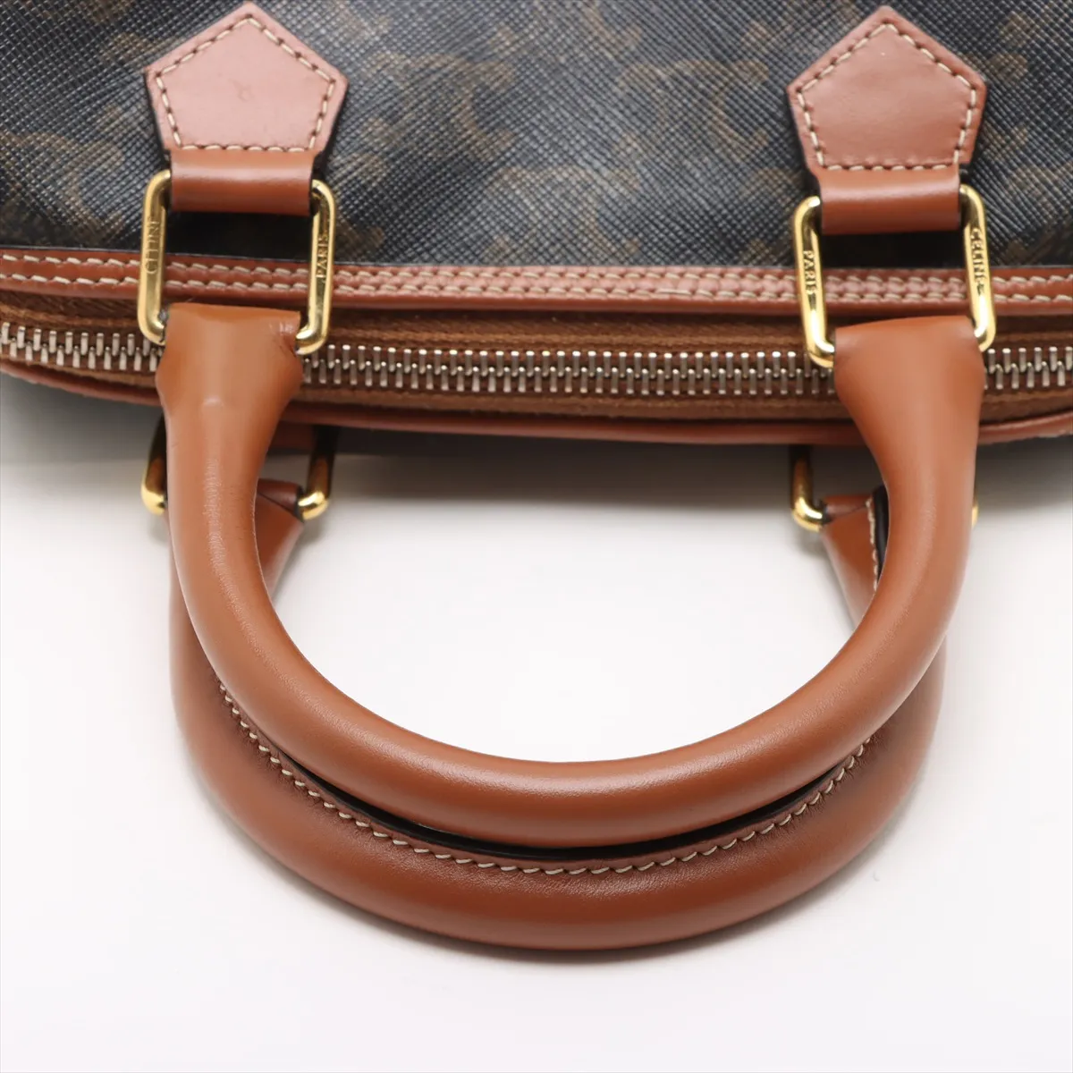Cuir Triomphe Small Boston PVC x Leather 2WAY Handbag Brown — view 5