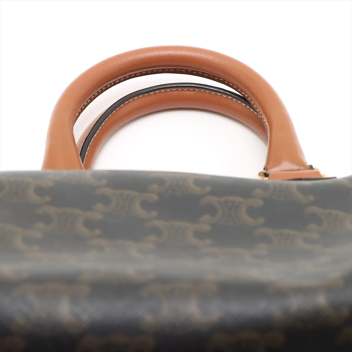 Cuir Triomphe Small Boston PVC x Leather 2WAY Handbag Brown — view 6