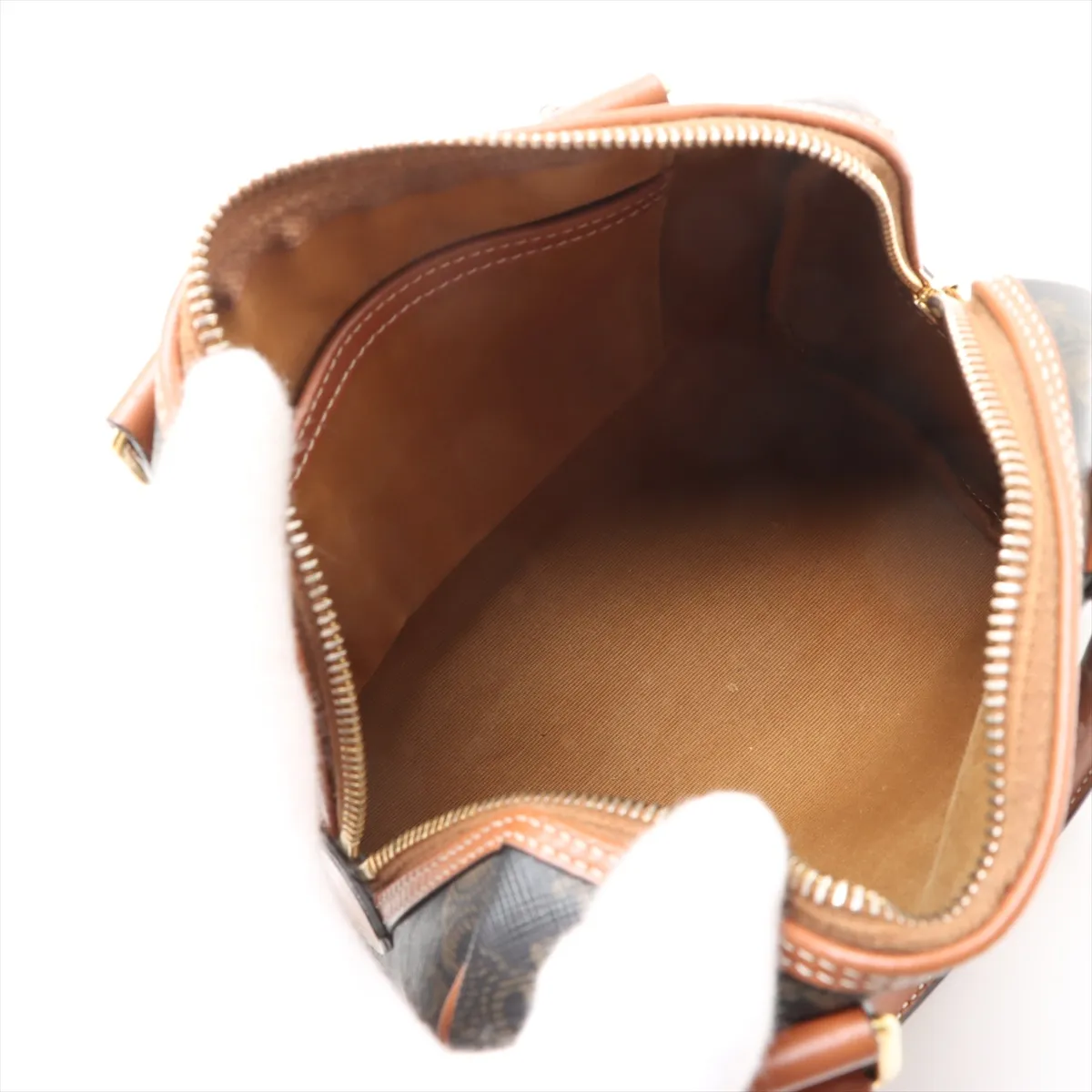 Cuir Triomphe Small Boston PVC x Leather 2WAY Handbag Brown — view 8