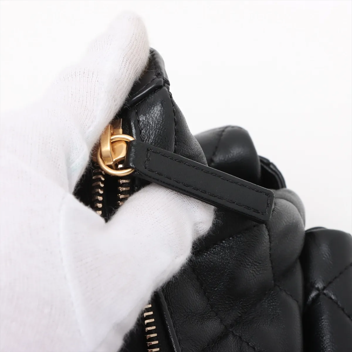 [Individually wrapped] Chanel Matelasse Lambskin Chain Shoulder Bag Hobo Black Gold Hardware E43903C2 Random Plate — view 15