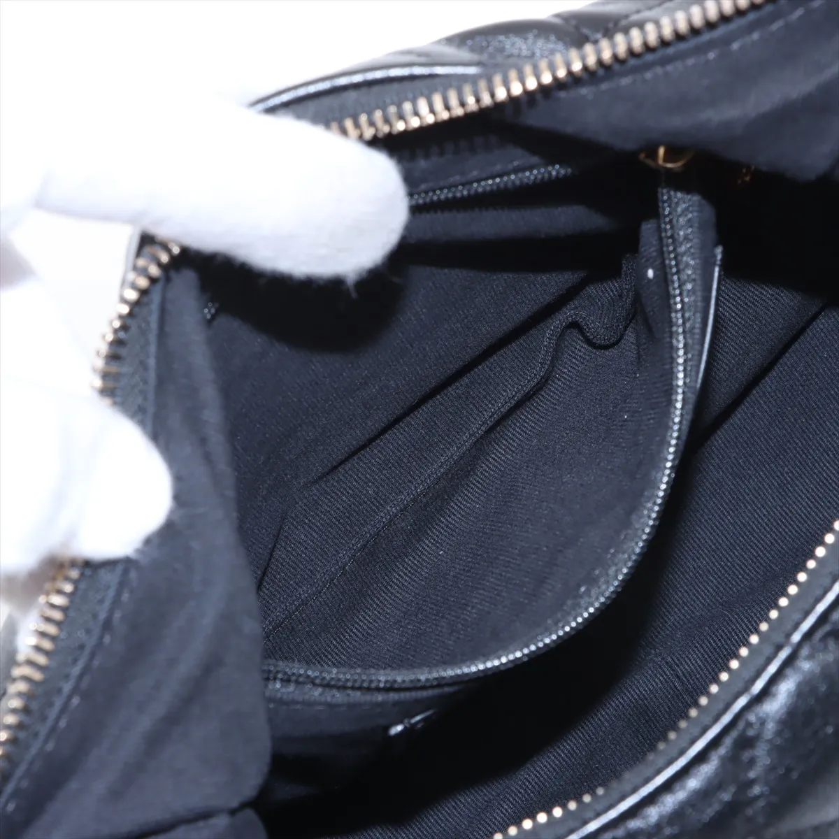 [Individually wrapped] Chanel Matelasse Lambskin Chain Shoulder Bag Hobo Black Gold Hardware E43903C2 Random Plate — view 8