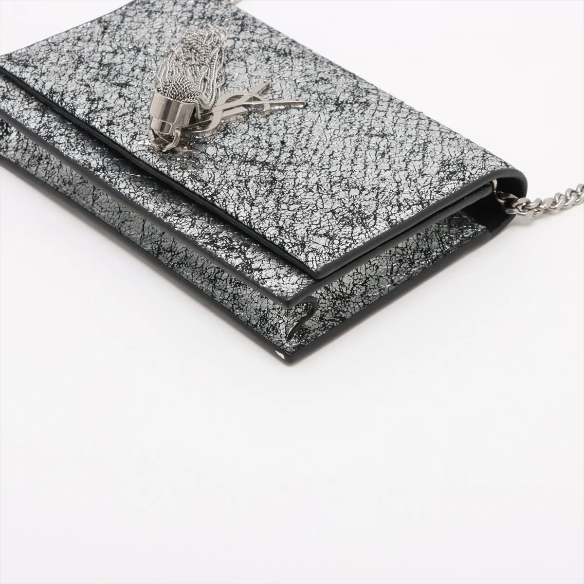 Kate Leather Chain Wallet Silver 452159 — view 3