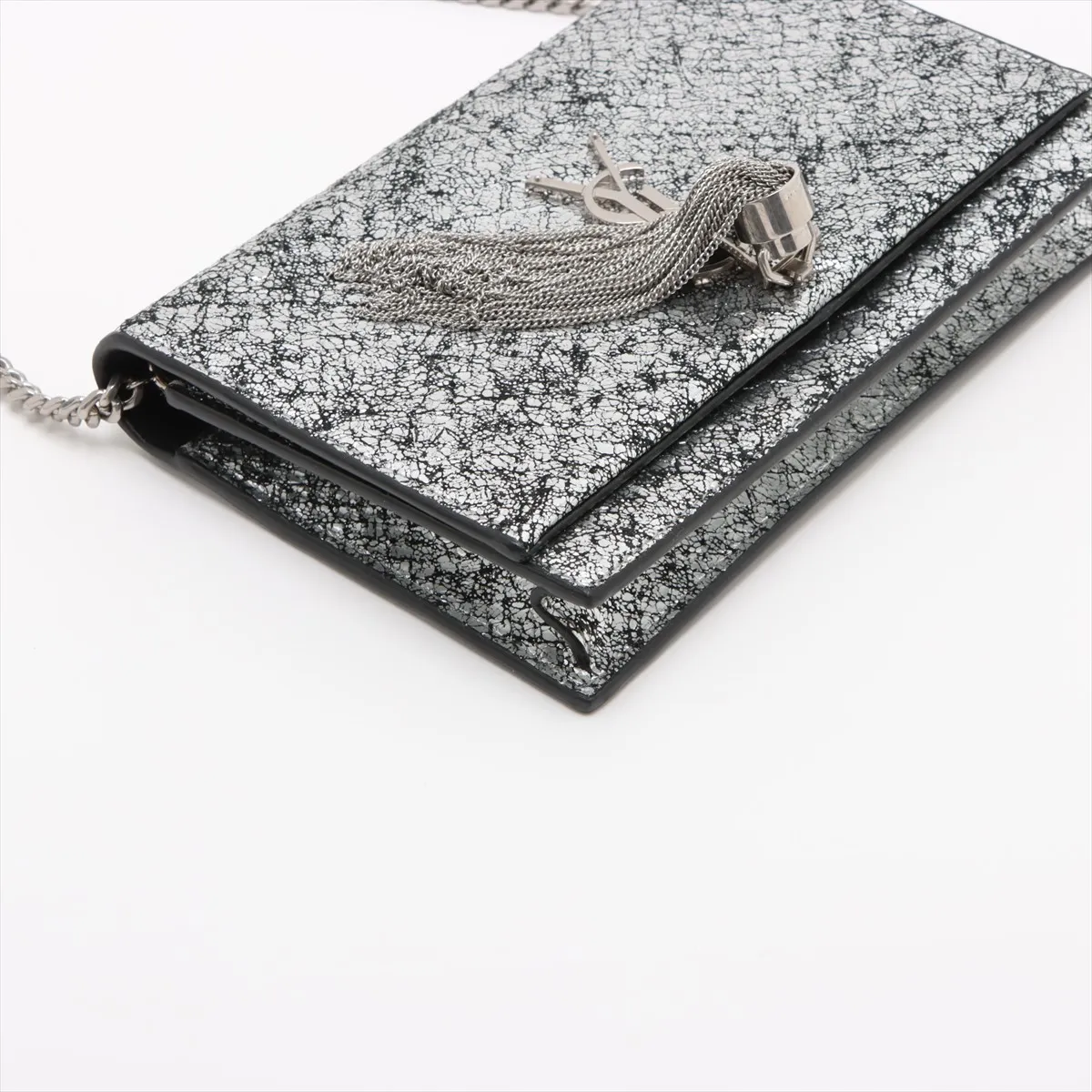 Kate Leather Chain Wallet Silver 452159 — view 4