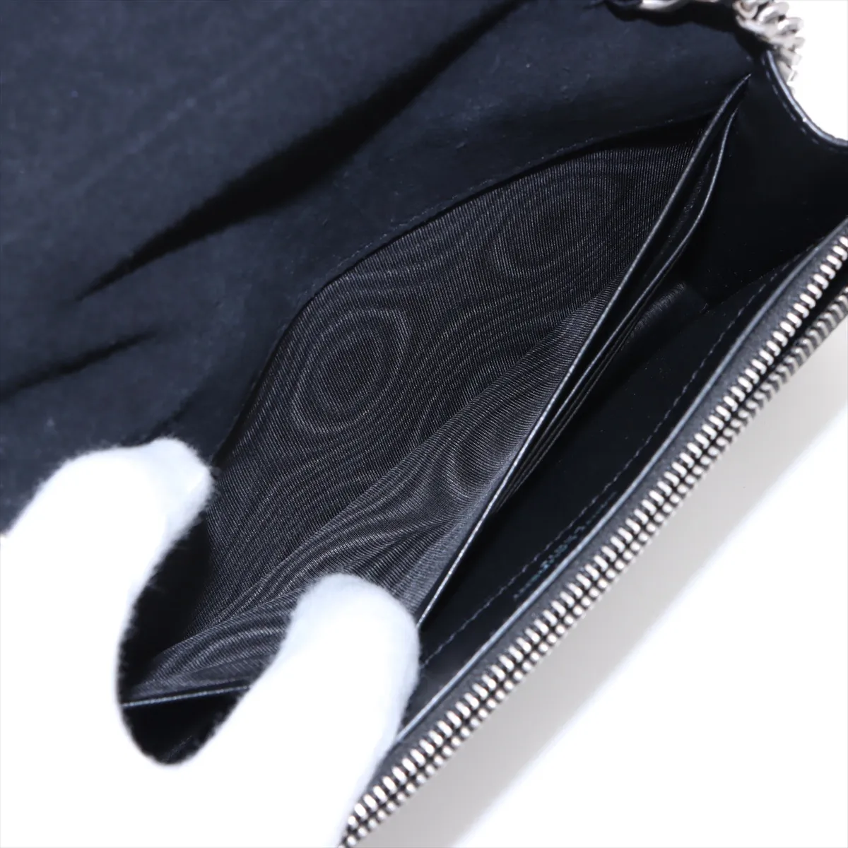 Kate Leather Chain Wallet Silver 452159 — view 7