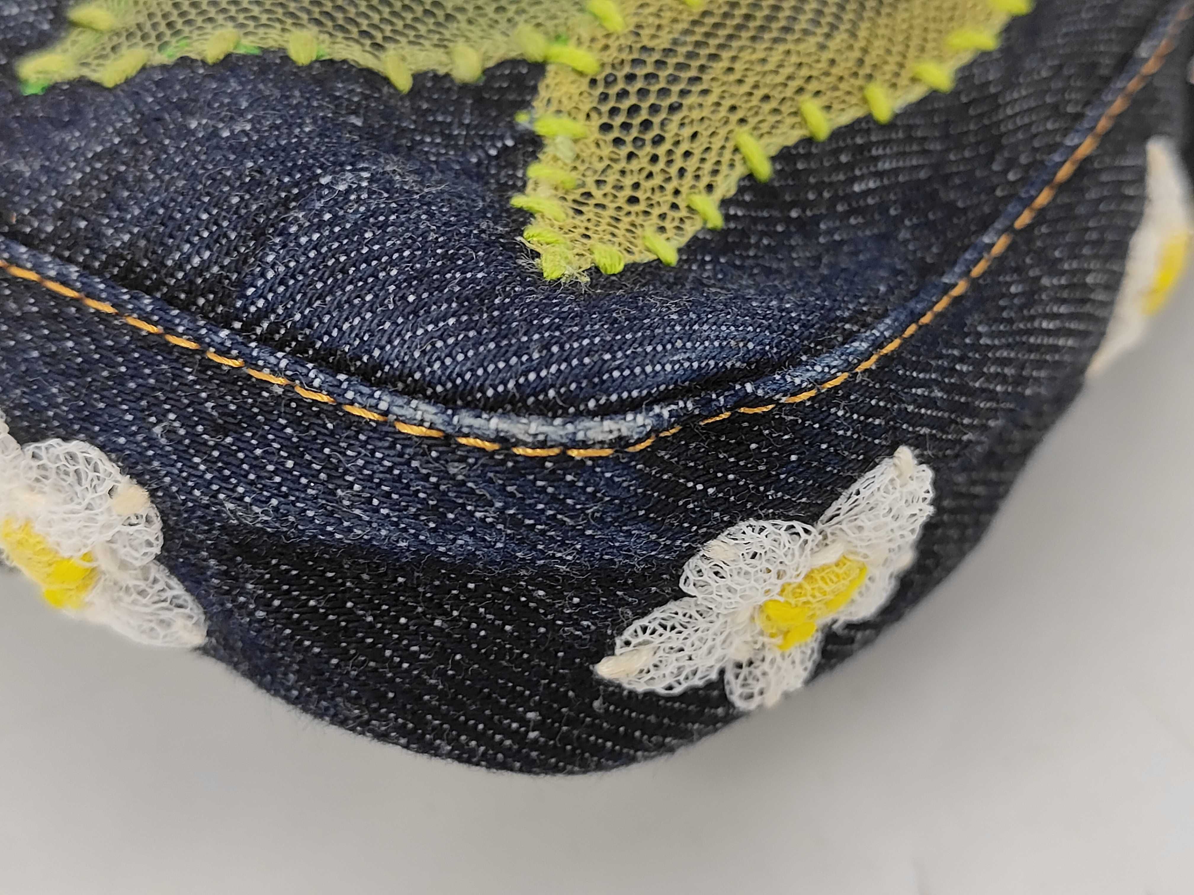 Mamma Bucket Flower Embroidered Denim Shoulder Bag — view 4