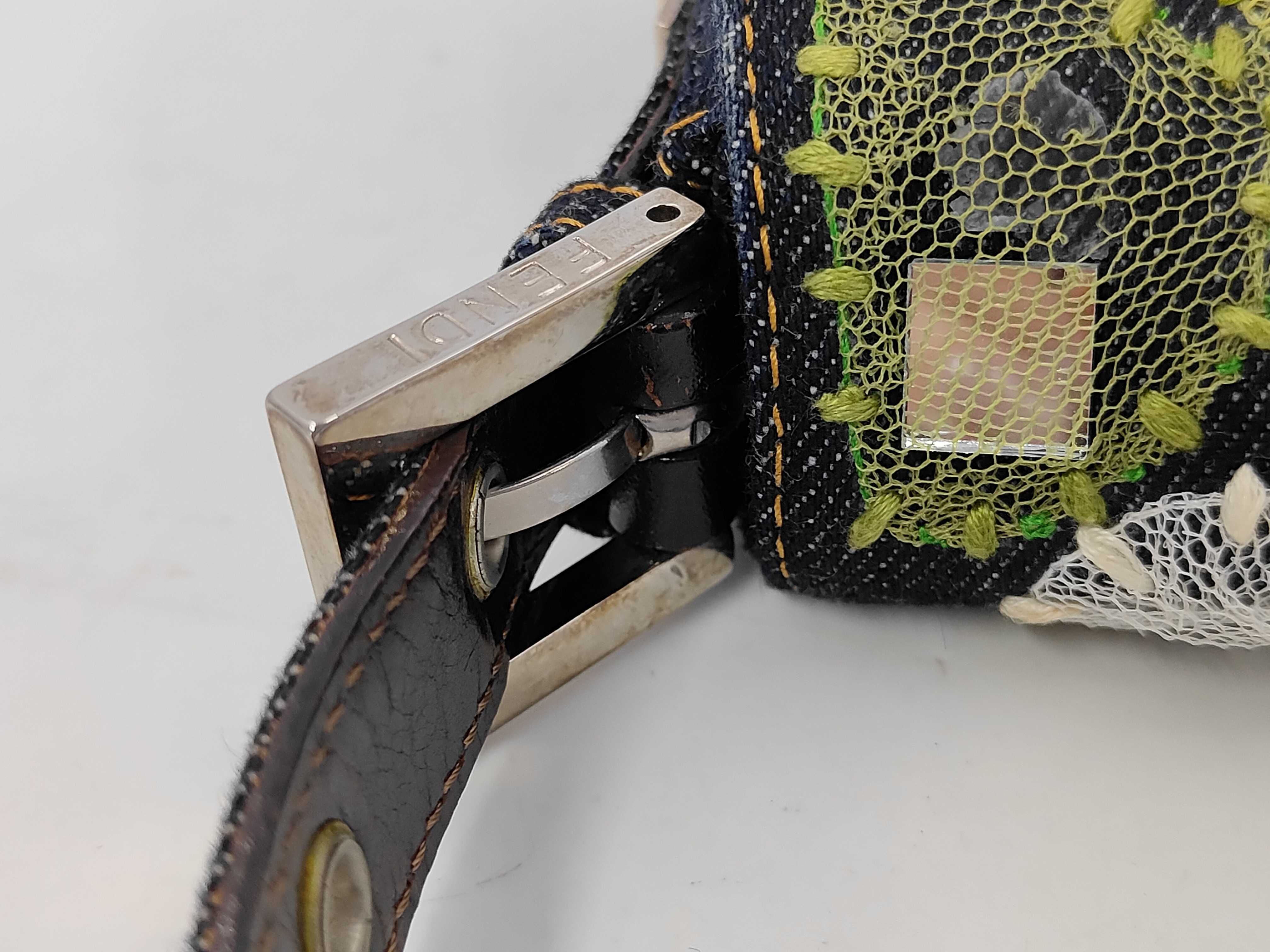 Mamma Bucket Flower Embroidered Denim Shoulder Bag — view 6