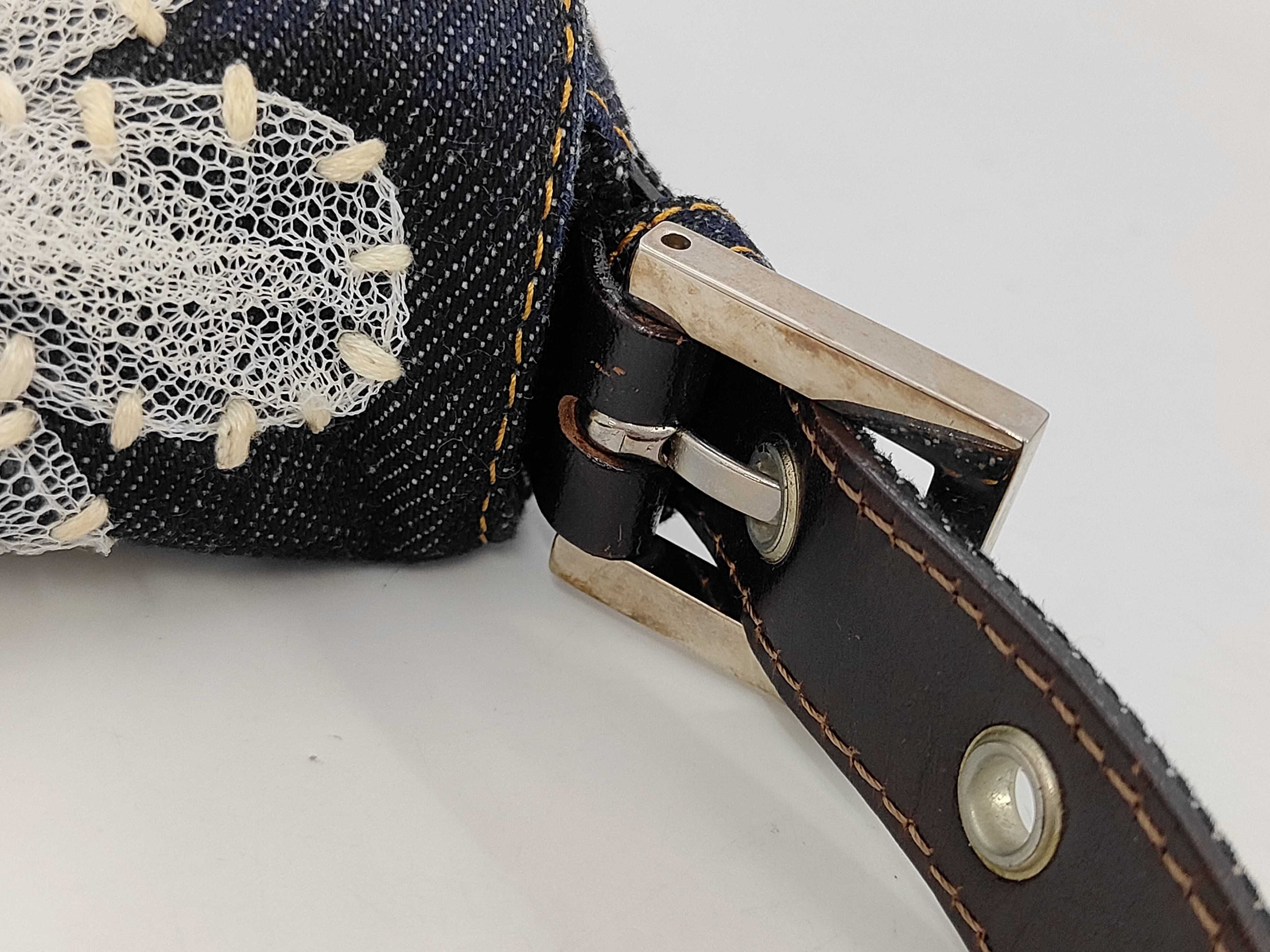 Mamma Bucket Flower Embroidered Denim Shoulder Bag — view 8