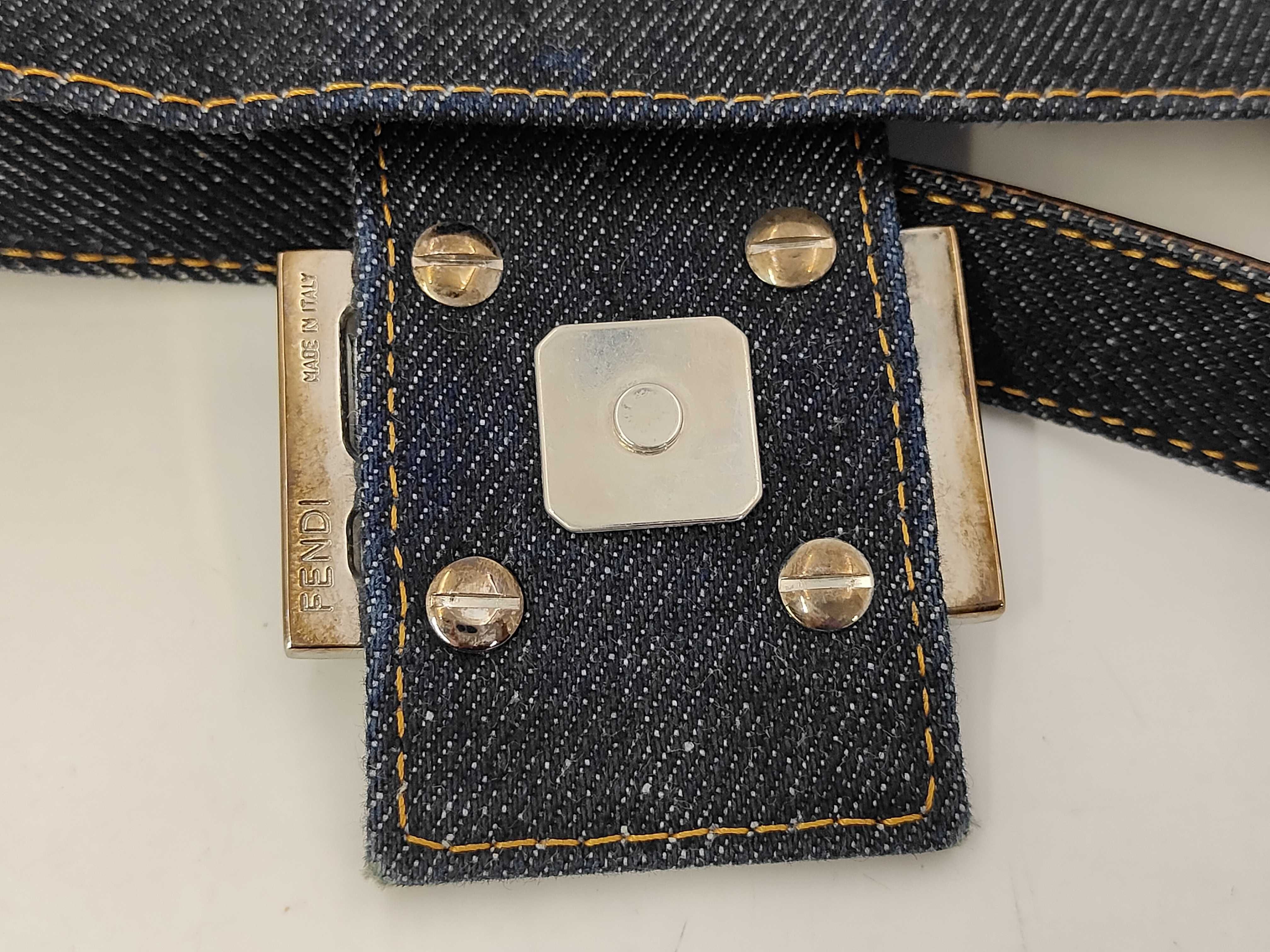 Mamma Bucket Flower Embroidered Denim Shoulder Bag — view 9