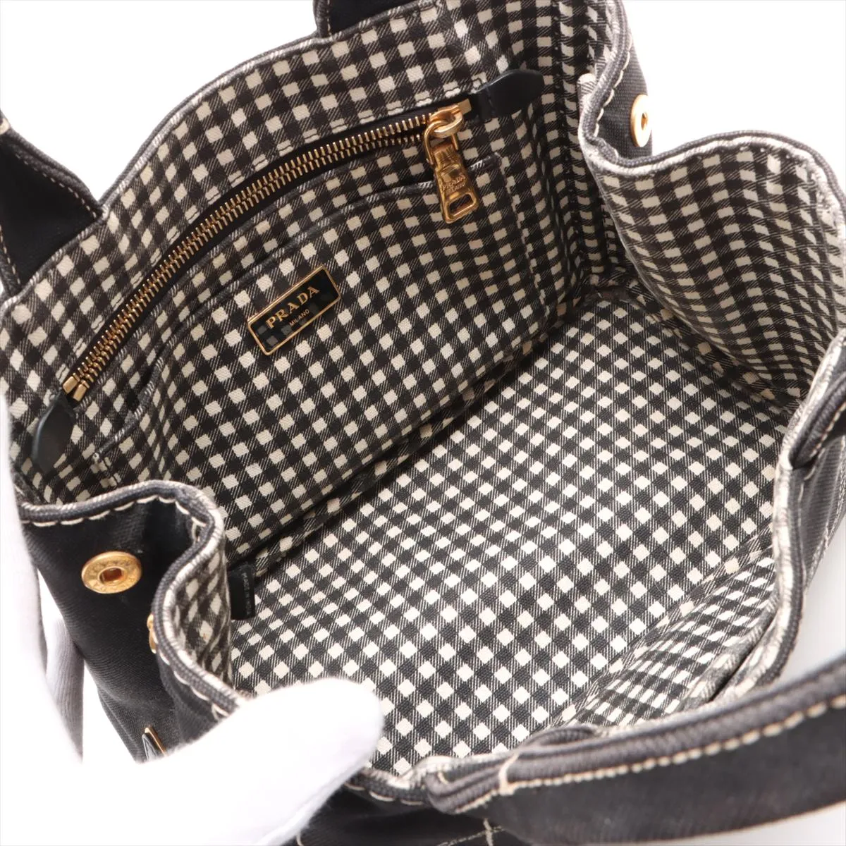 Canapa Canvas 2WAY Handbag Black 1BG439 Bearer Guarantee — view 8